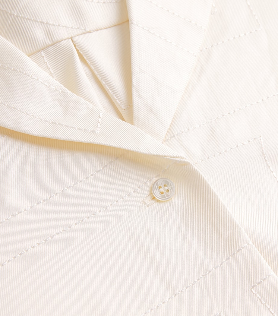 Toteme Womens Silk Embroidered Monogram Shirt Cream Image 6