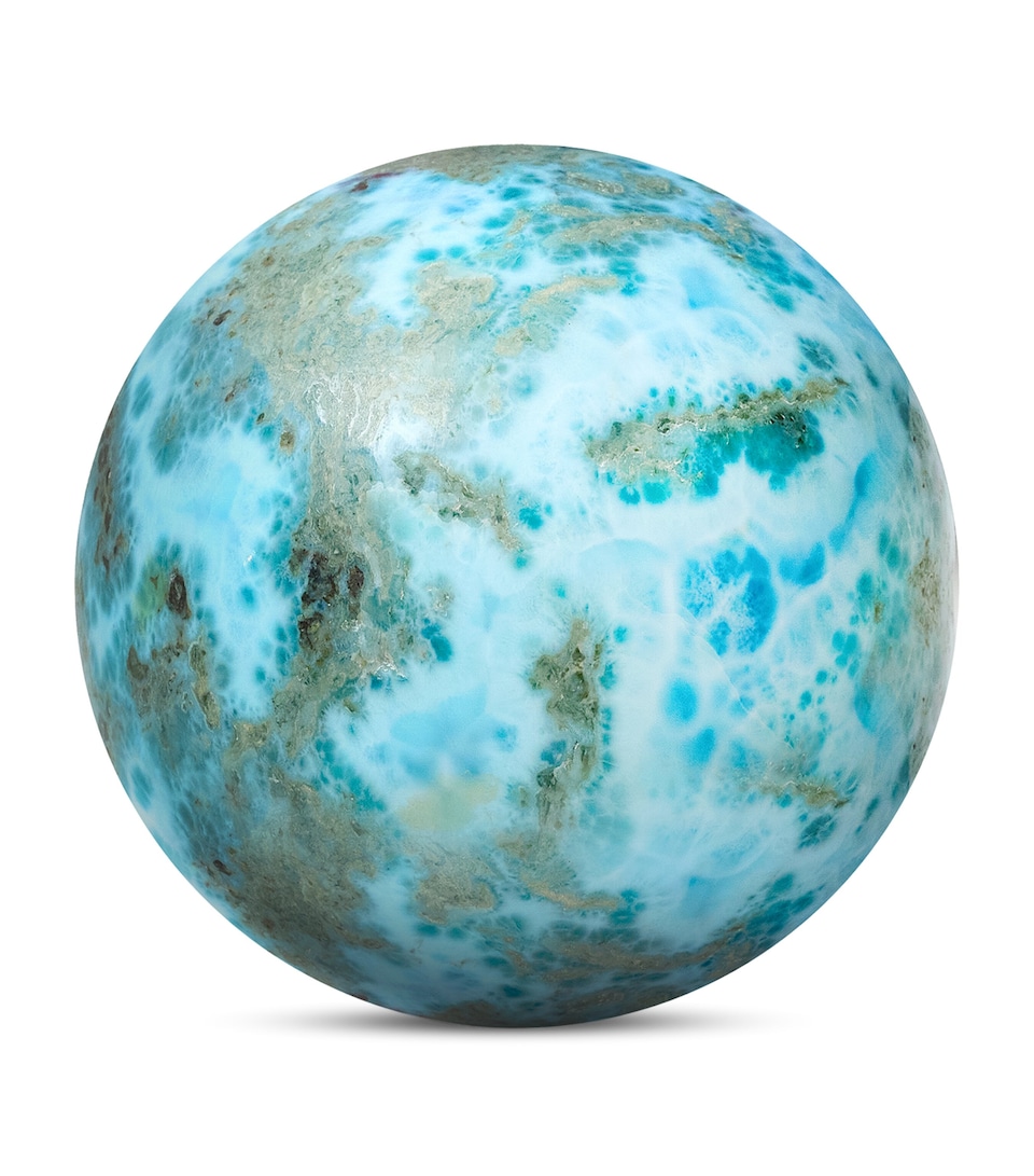 Marchanta Larimar Bola Sculpture Blue/white/gray/tan