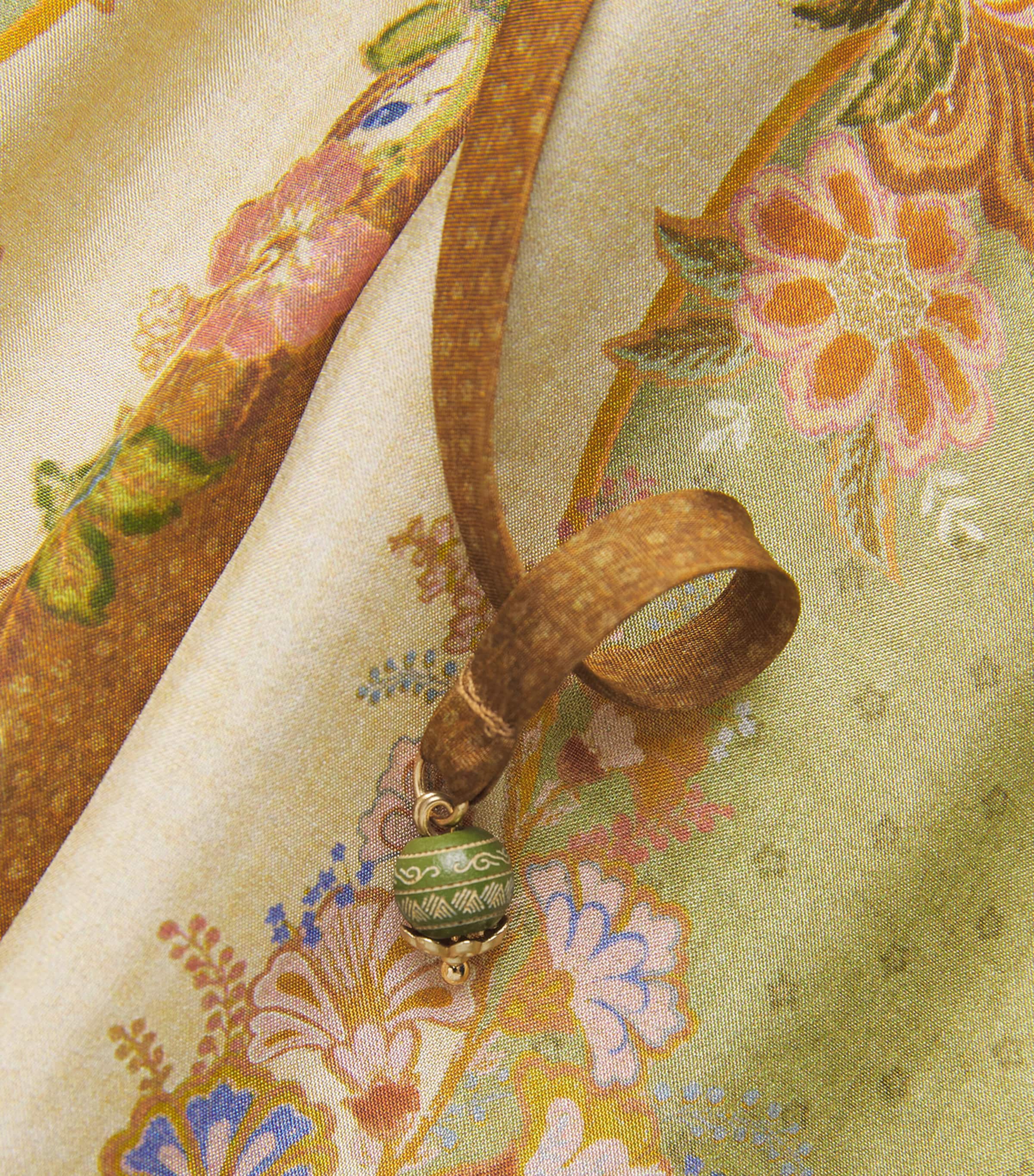 Zimmermann Womens Silk Indra Wide-Leg Trousers Khaki Scarf Floral Image 6