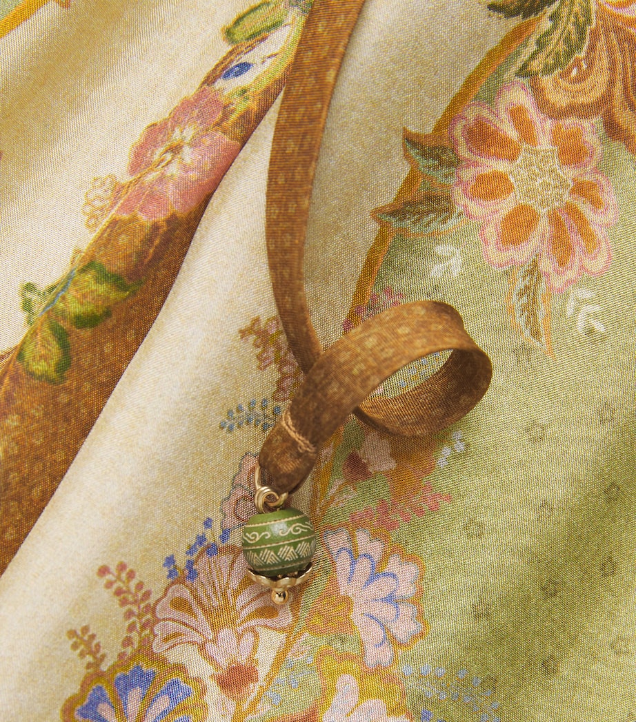 Zimmermann Womens Silk Indra Wide-Leg Trousers Khaki Scarf Floral Image 6