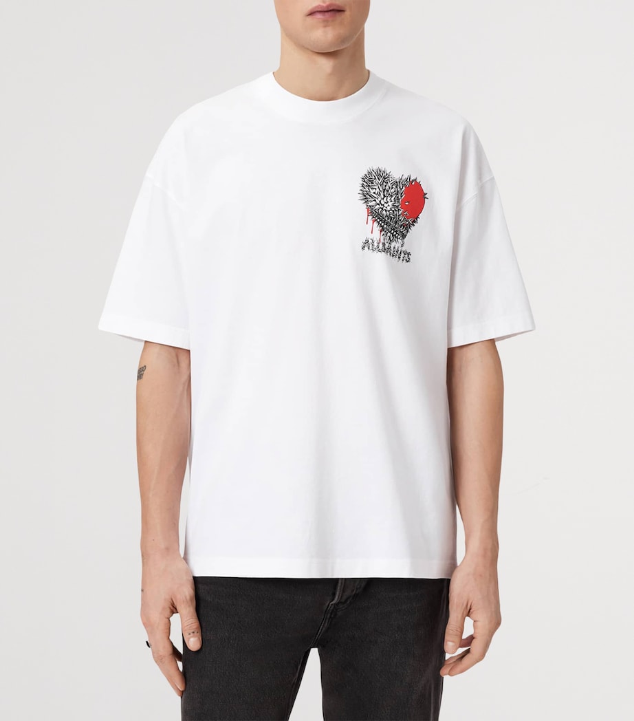 AllSaints Mens Organic Cotton Chaste T-Shirt Optic White Image 3