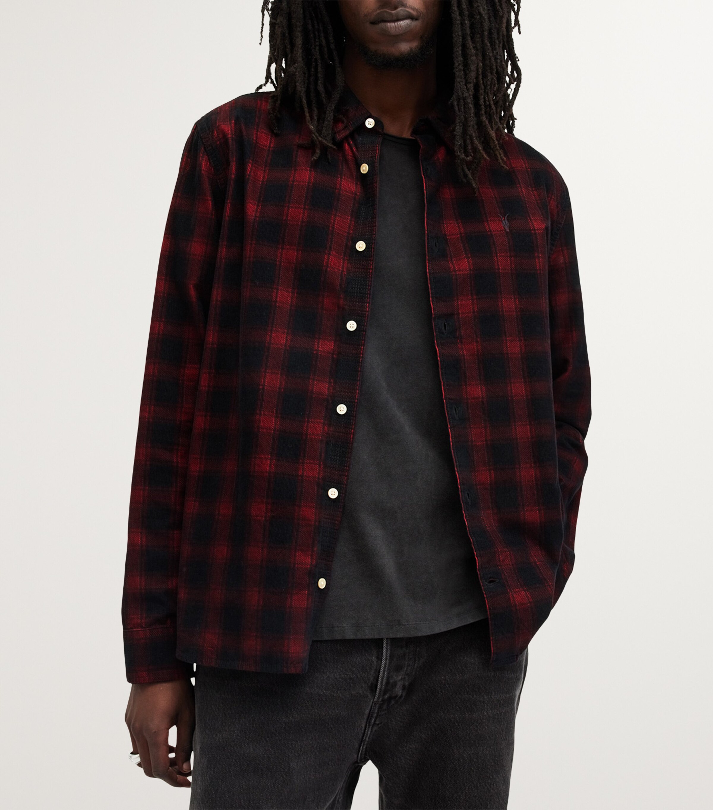 AllSaints Mens Manray Shirt Machine Blue Image 4