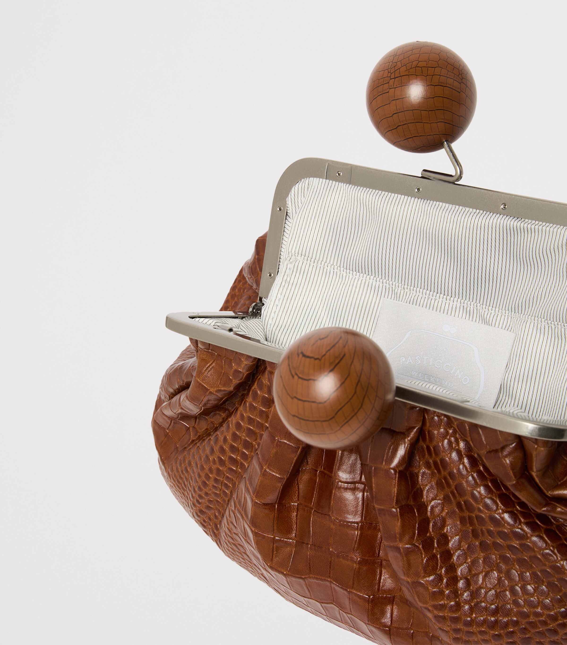 Weekend Max Mara Red Medium Croc-Embossed Leather Pasticcino