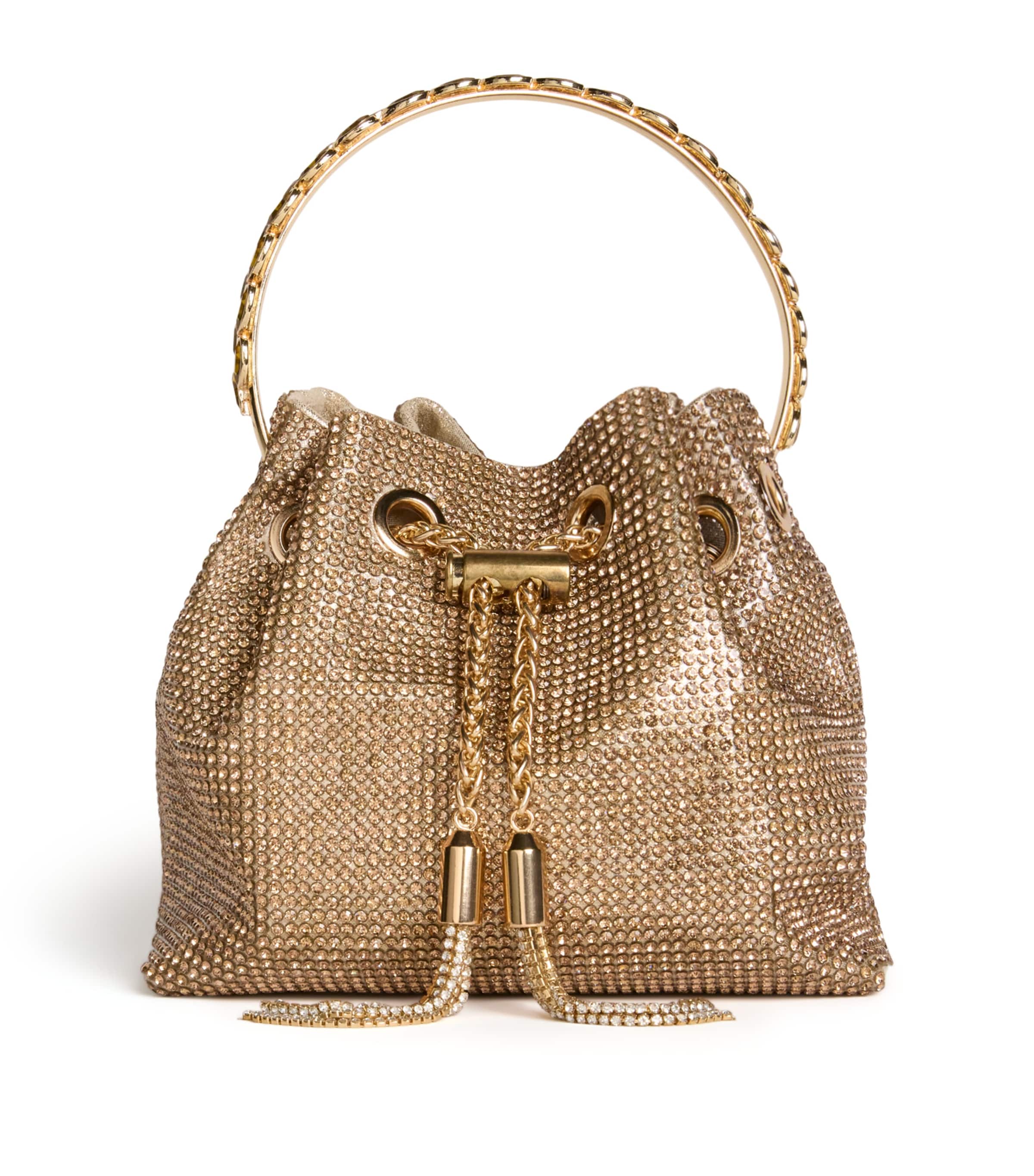 David Charles Diamond Pouch Top-handle Bag In Gold