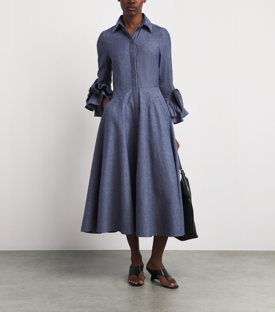 Safiyaa Womens Chambray Cassandre Midi Dress Blue Blend Image 2