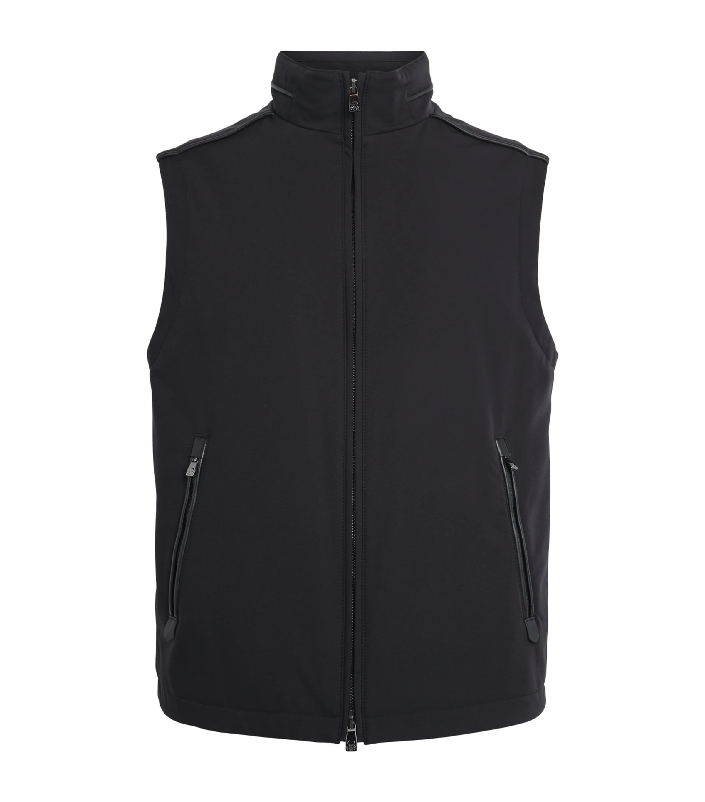 Corneliani Mens High-Neck Gilet Black Image 1