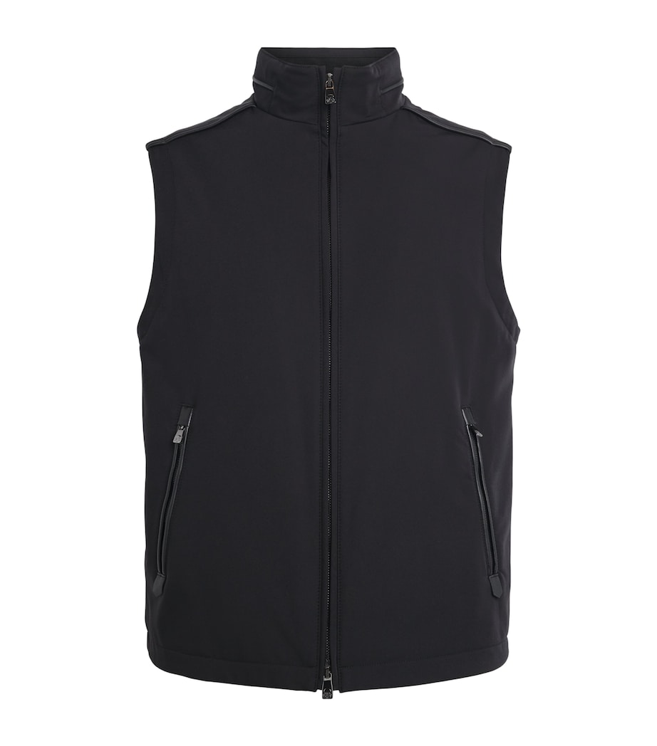 Corneliani Mens High-Neck Gilet Black Image 1