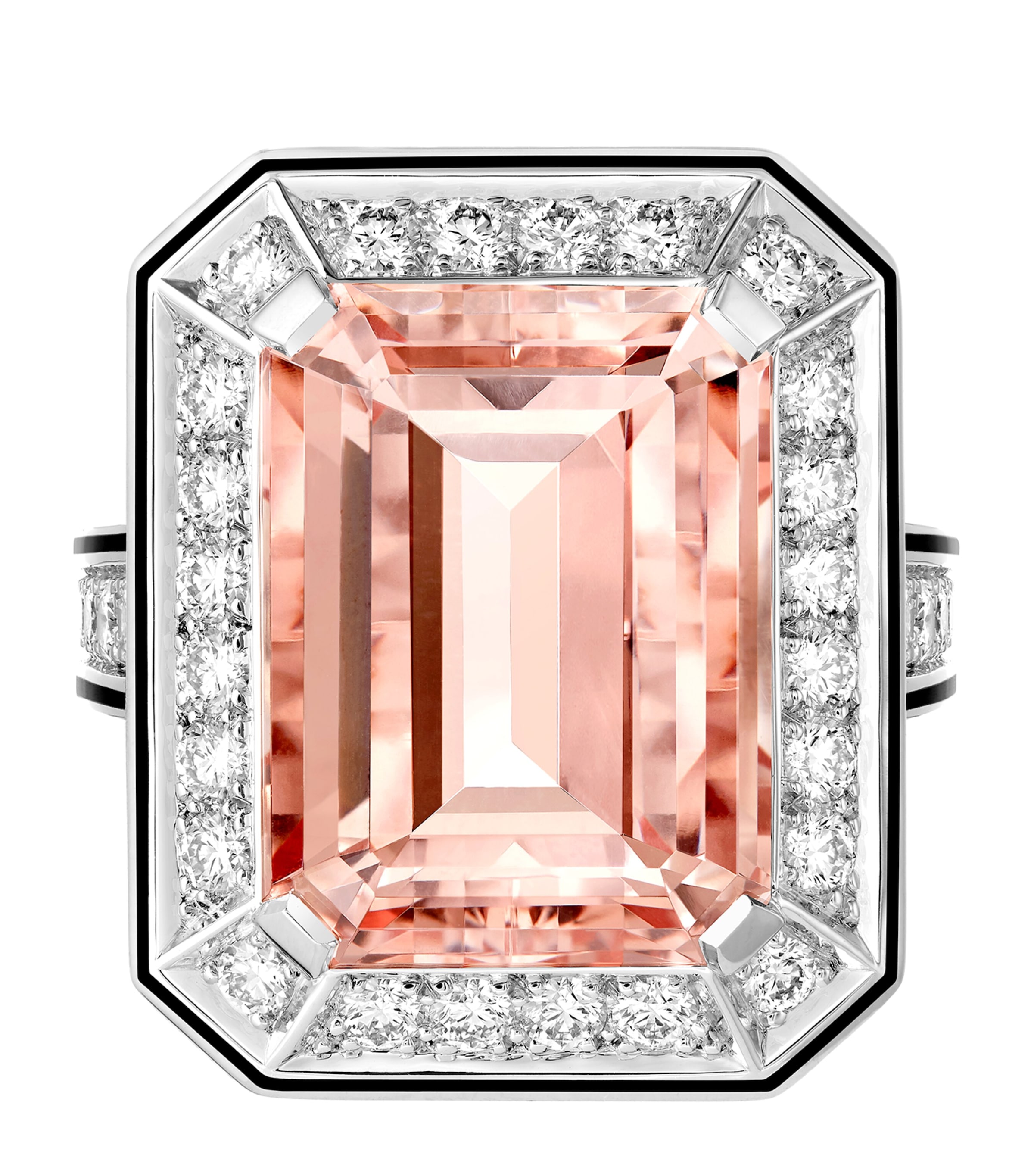Boucheron White Gold, Diamond and Morganite Vendôme Liseré Ring Morganite Image 2
