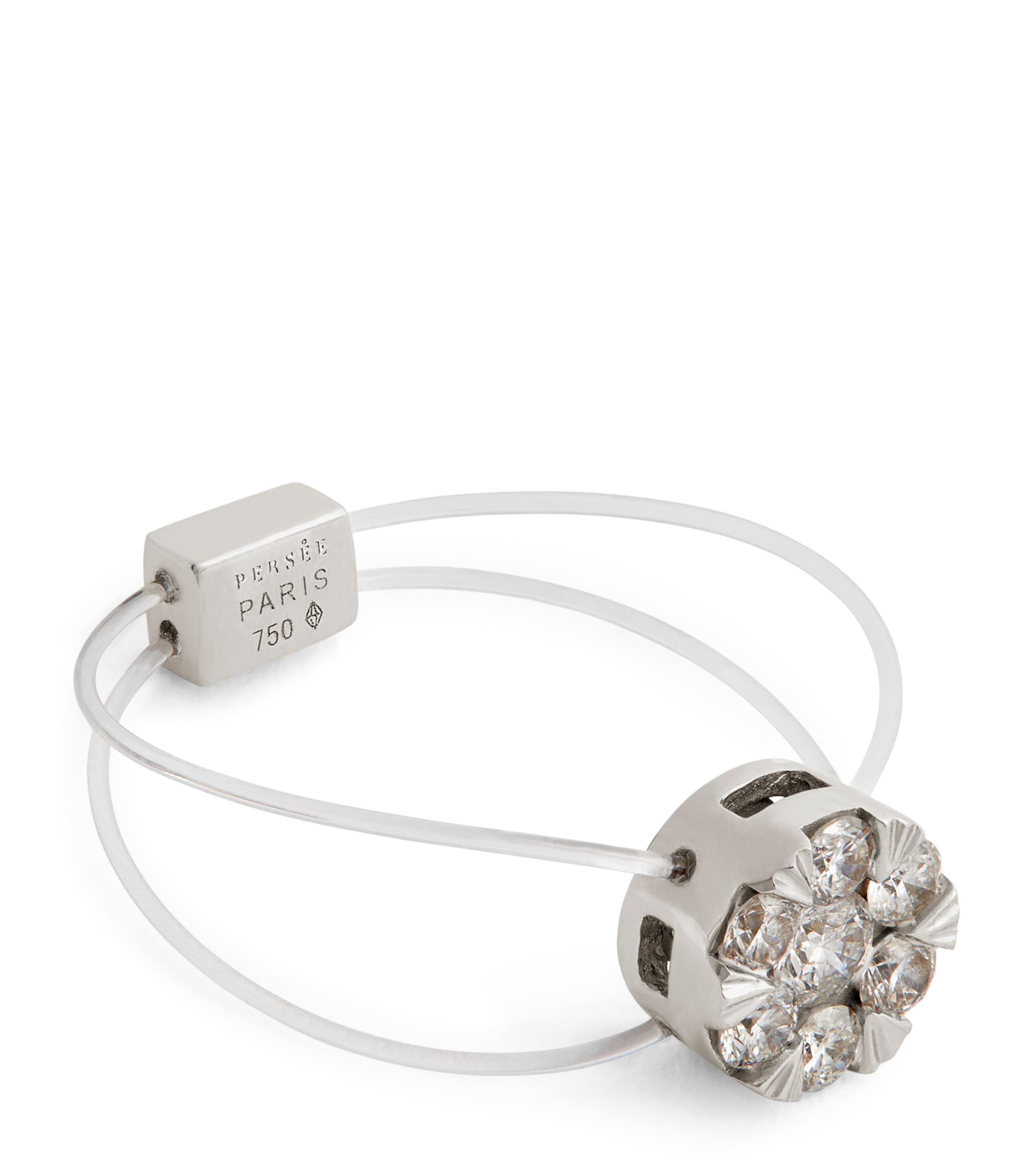 White Gold and Diamond Floating Ring WHITE GOLD Image 1