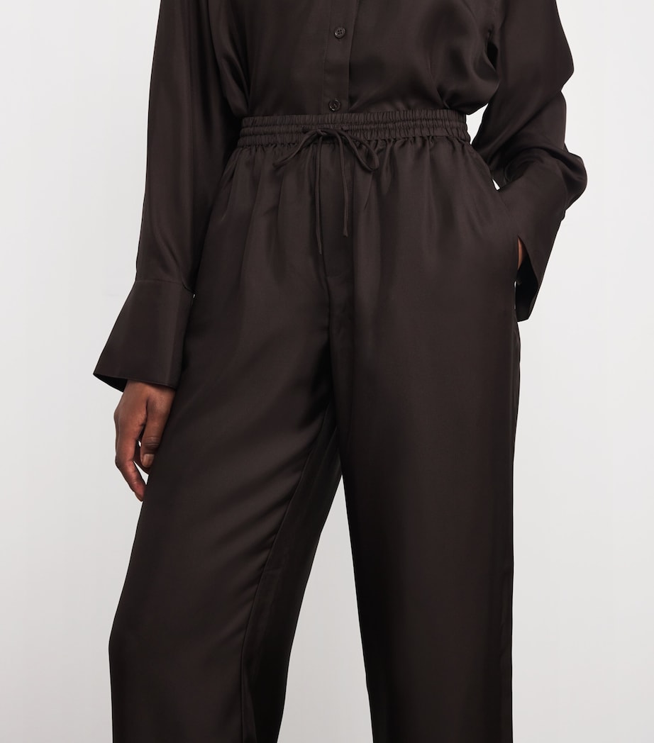 Silk Wide-Leg Trousers 244 MAHOGANY Image 6