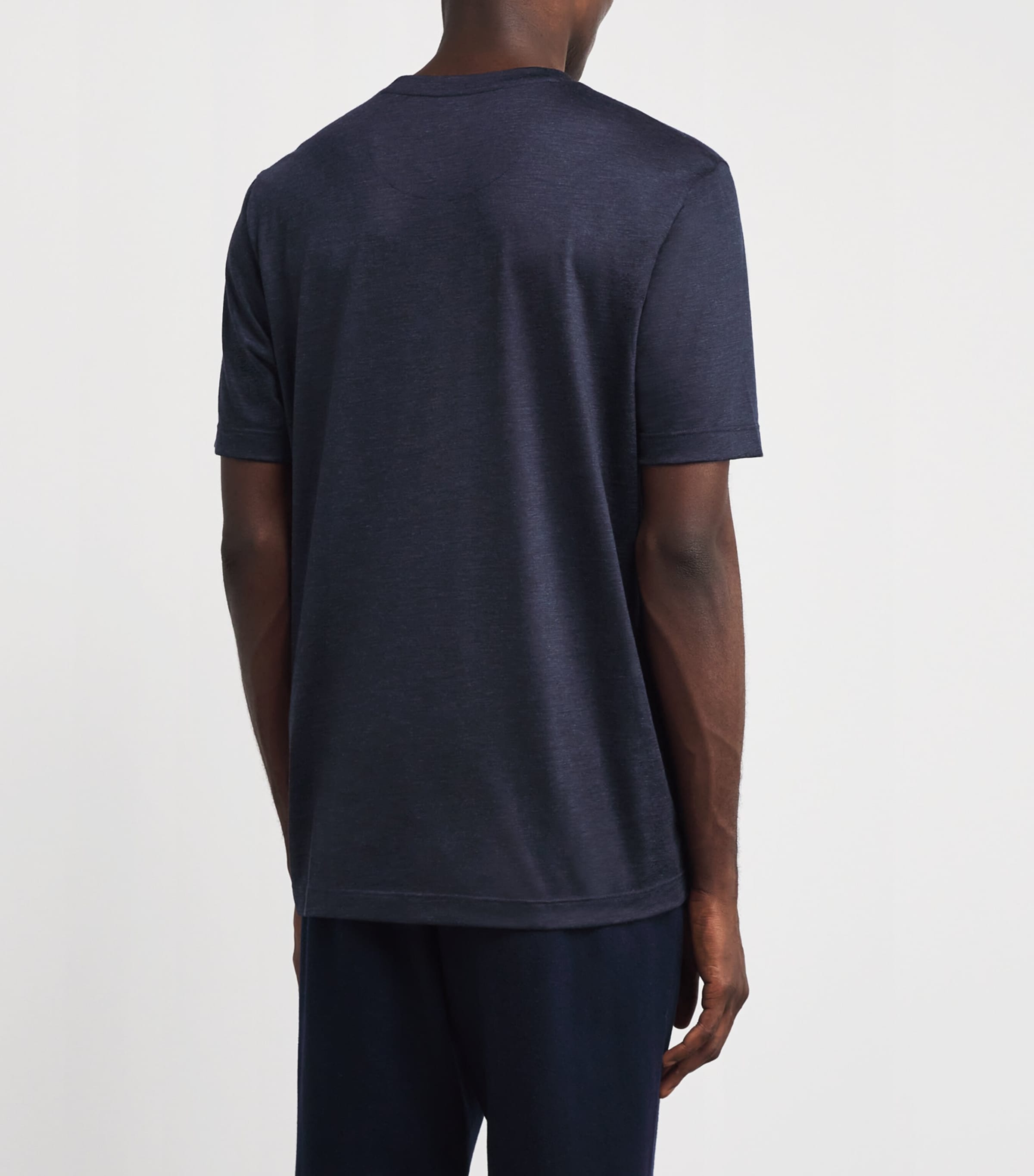Marco Pescarolo Mens Cotton Half-Sleeve T-Shirt Navy Image 4
