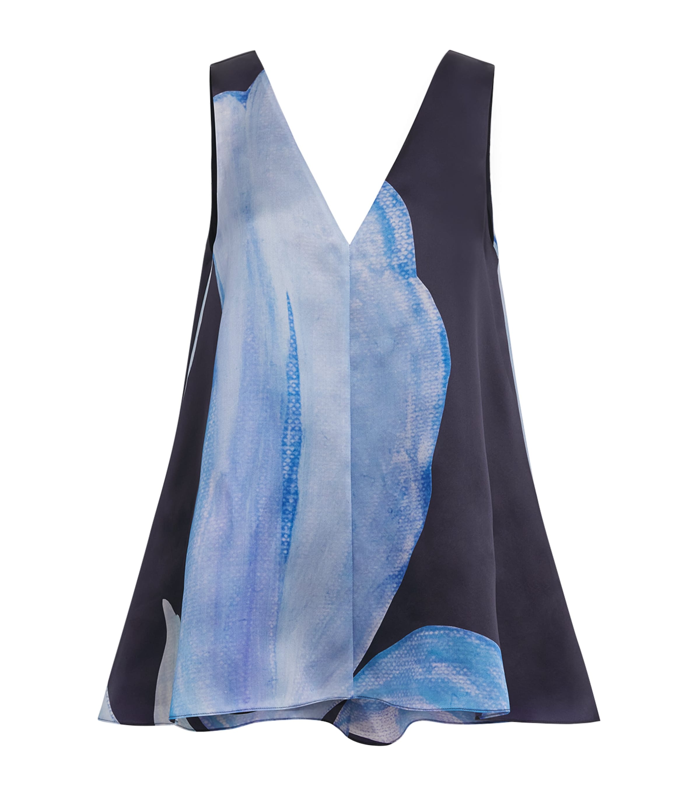 Lafayette 148 Womens Silk Iris Print Tank Top Inkmu Ink Multi Image 1