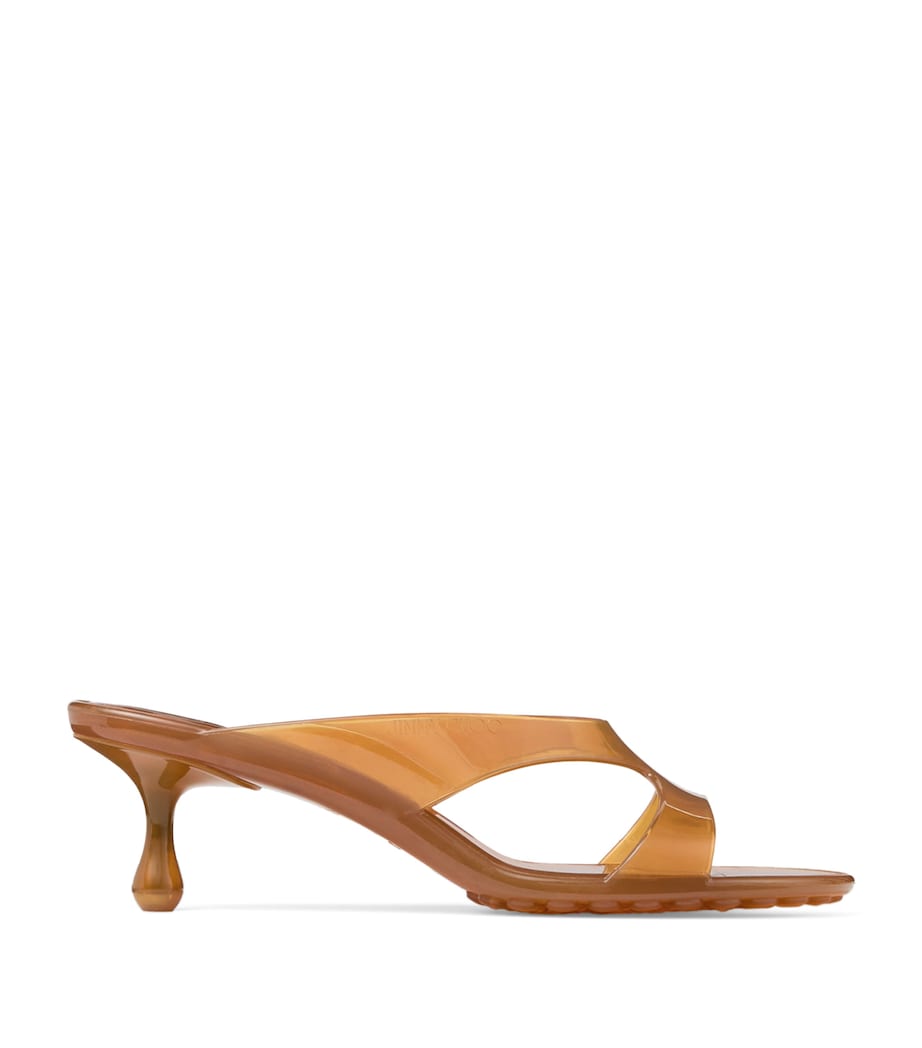 Jimmy Choo Jelly Drop 50 Glitter Heeled Mules Amber Image 1