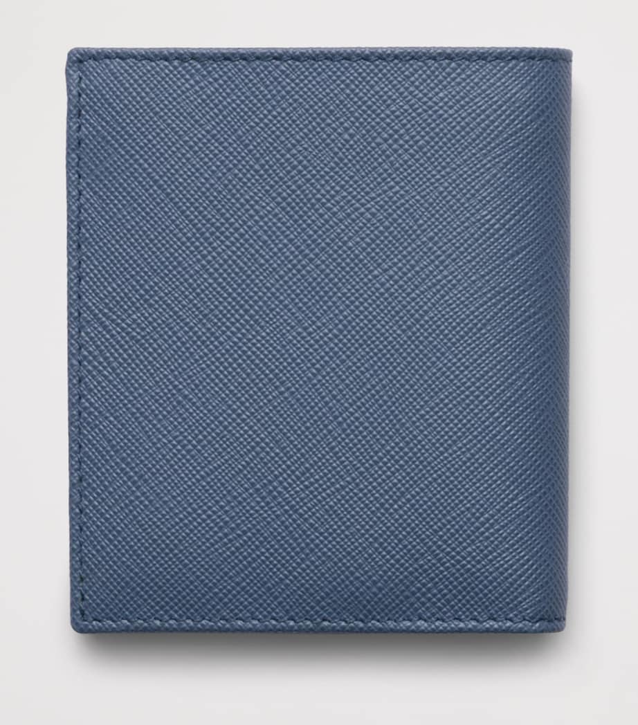 Prada Saffiano Leather Logo Wallet Blue Image 3