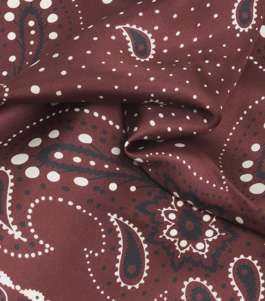 Silk Paisley Print Scarf BORDEAUX Image 5