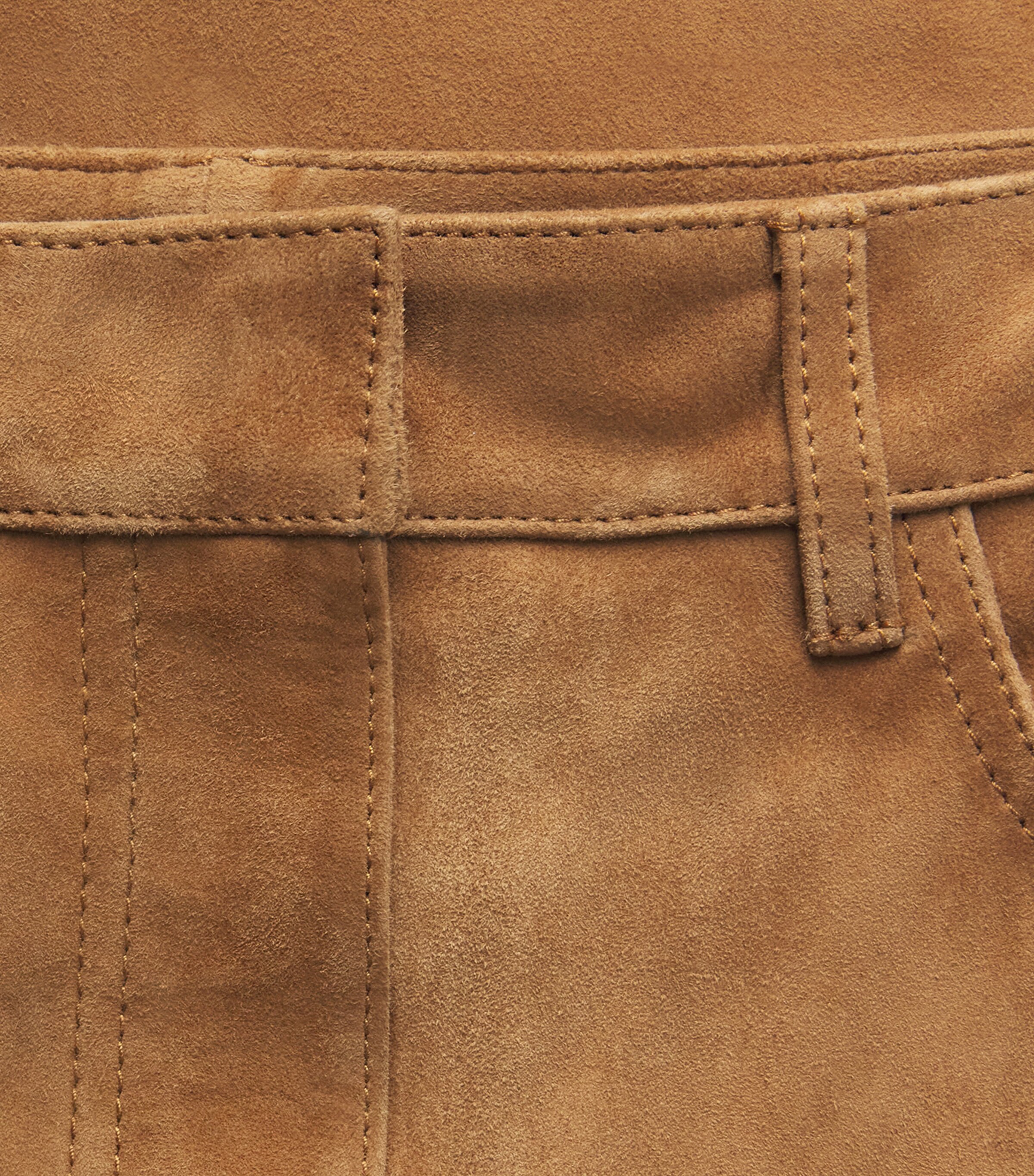 ME+EM Womens Suede A-Line Luxe Maxi Skirt Cigaro Brown Image 6