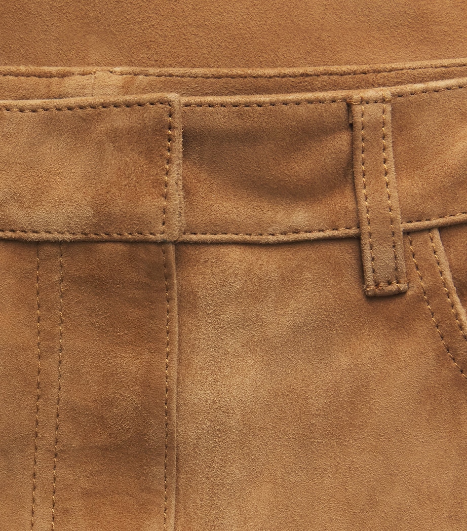 ME+EM Womens Suede A-Line Luxe Maxi Skirt Cigaro Brown Image 6