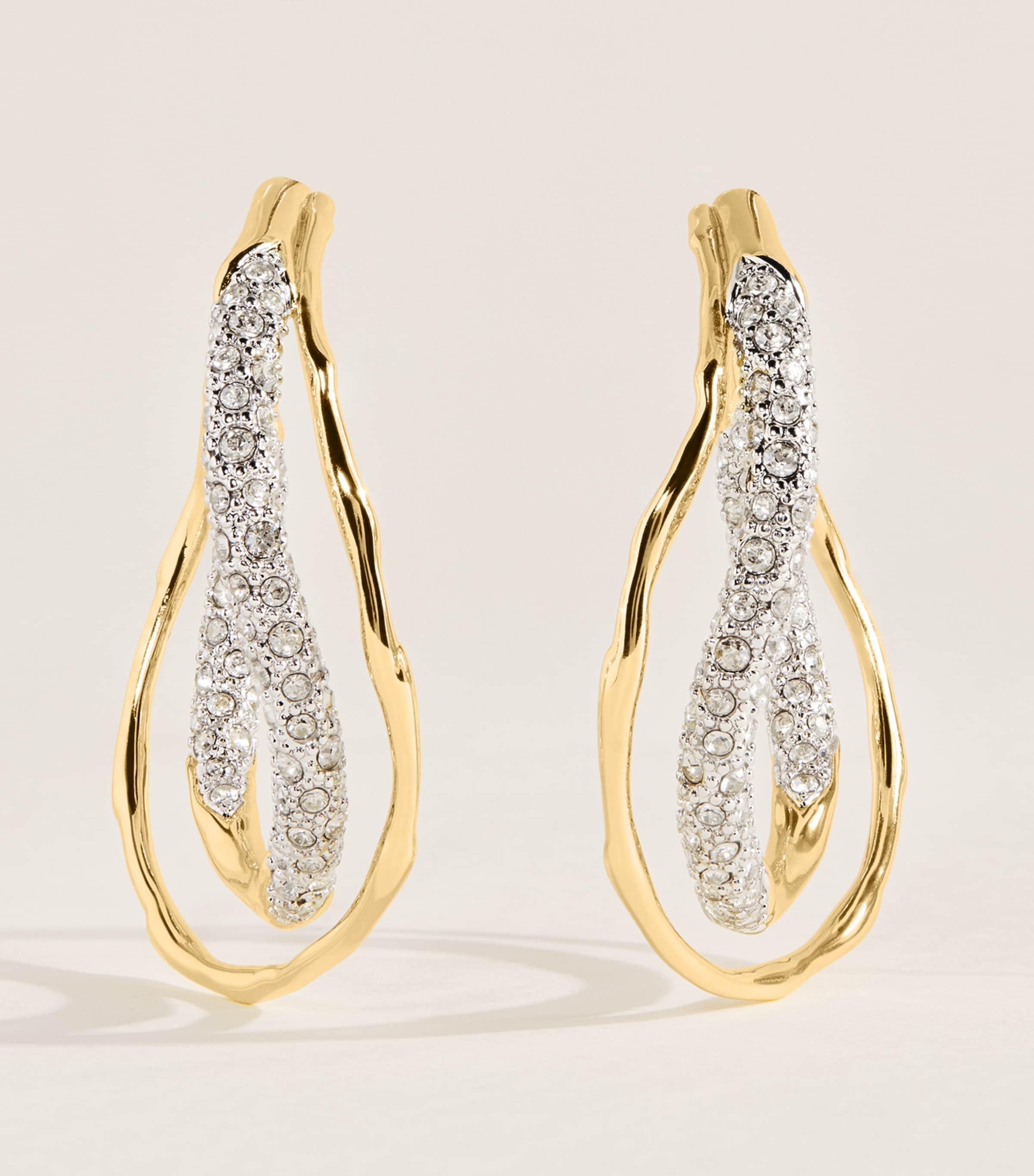 Alexis Bittar Small Gold-Plated Solanales Crystal Twist Earrings Crystals Gold Image 1