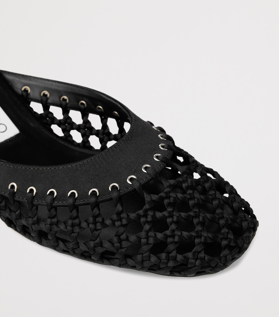 Pixie 50 Woven Mules BLACK Image 2