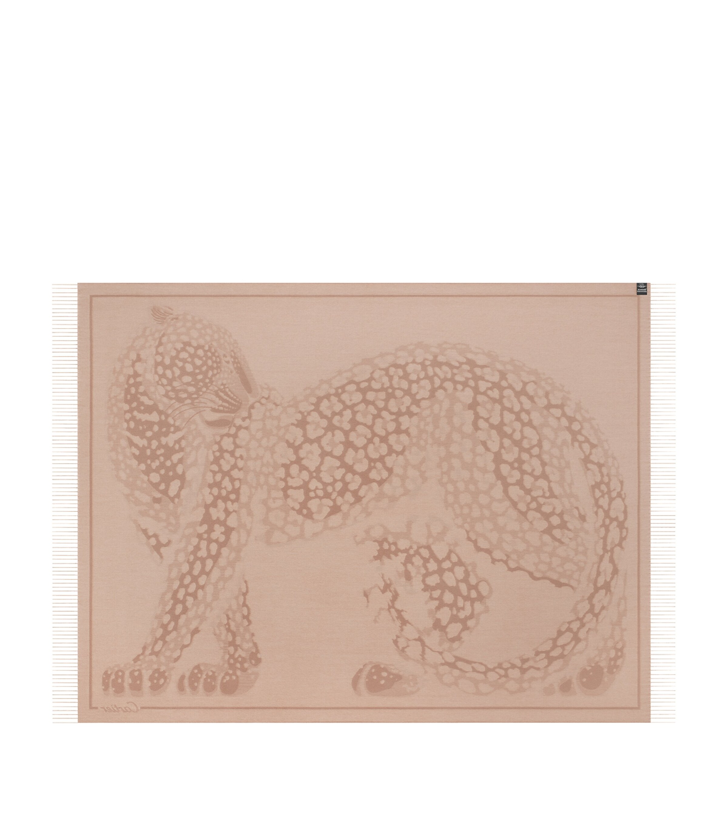 Cartier Wool-Cashmere Panthère de Cartier Blanket (206cm x 140cm) Camel Image 2