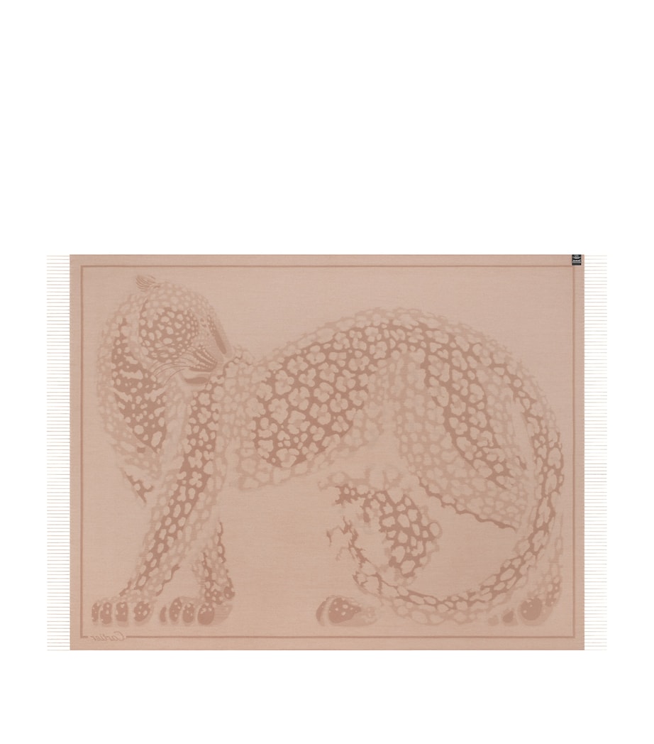 Cartier Wool-Cashmere Panthère de Cartier Blanket (206cm x 140cm) Camel Image 2