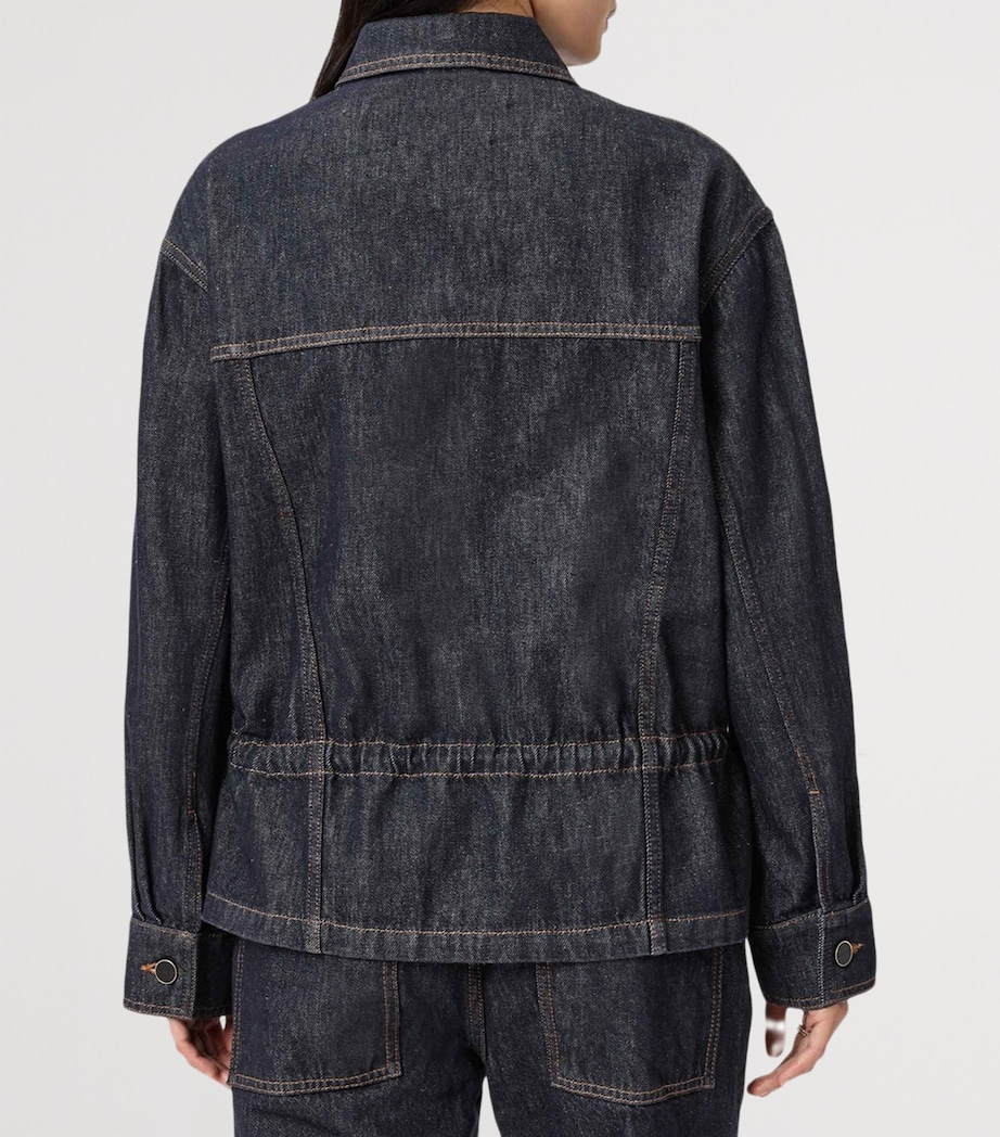 Organic Denim Denby Trucker Jacket RAW INDIGO BLUE Image 5