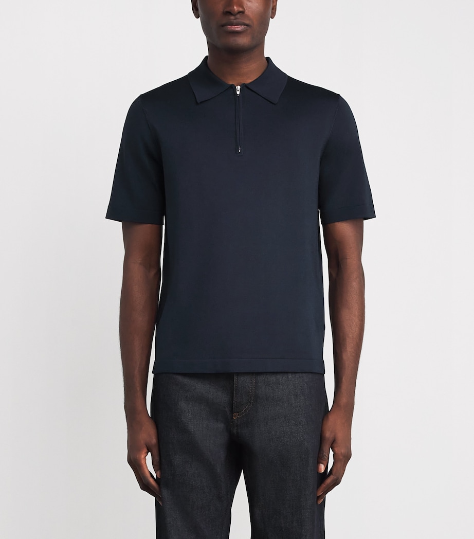 Half-Zip Polo Shirt ROYAL BLUE Image 3