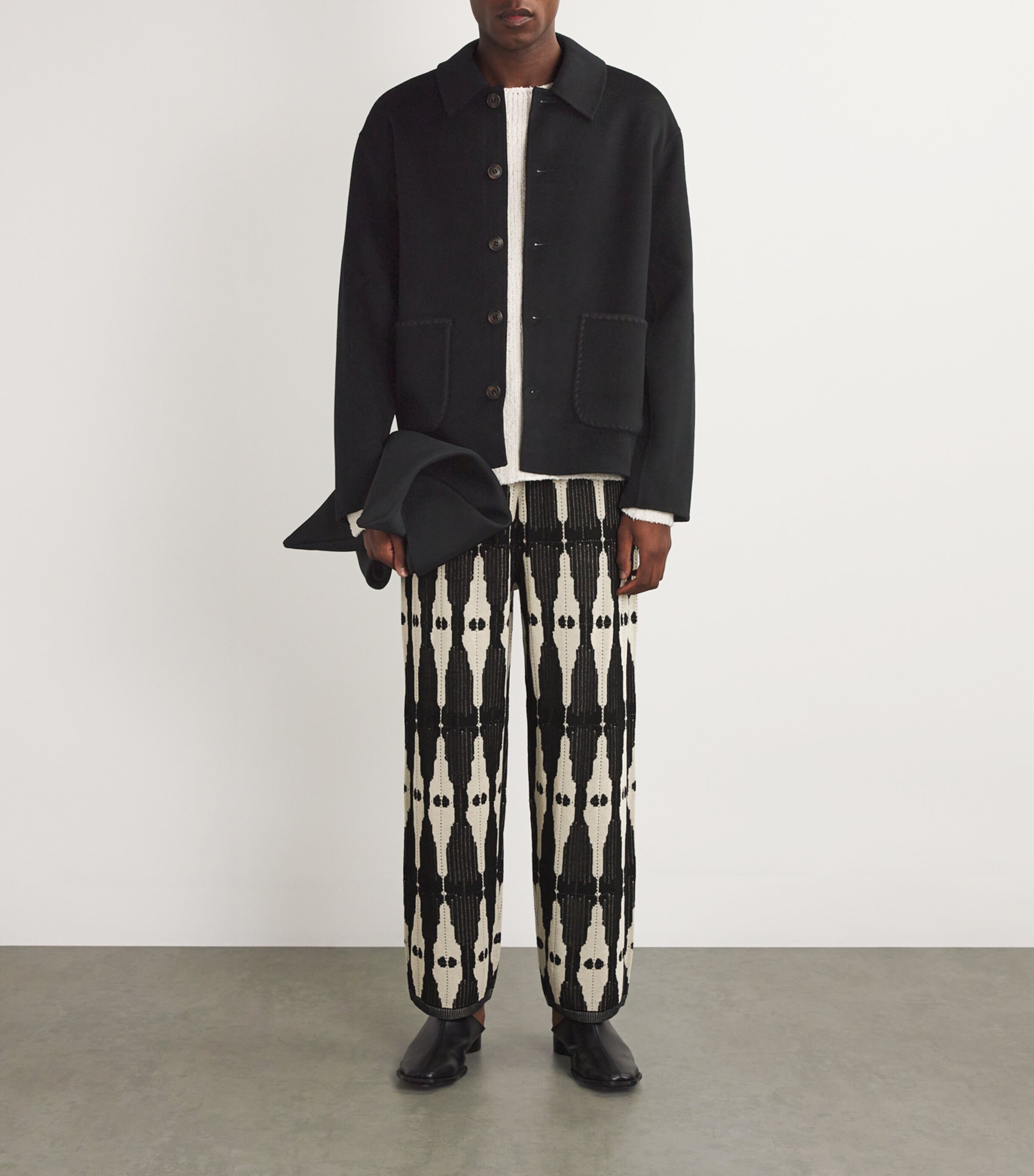 Wool-Cashmere Overshirt BLACK Image 2