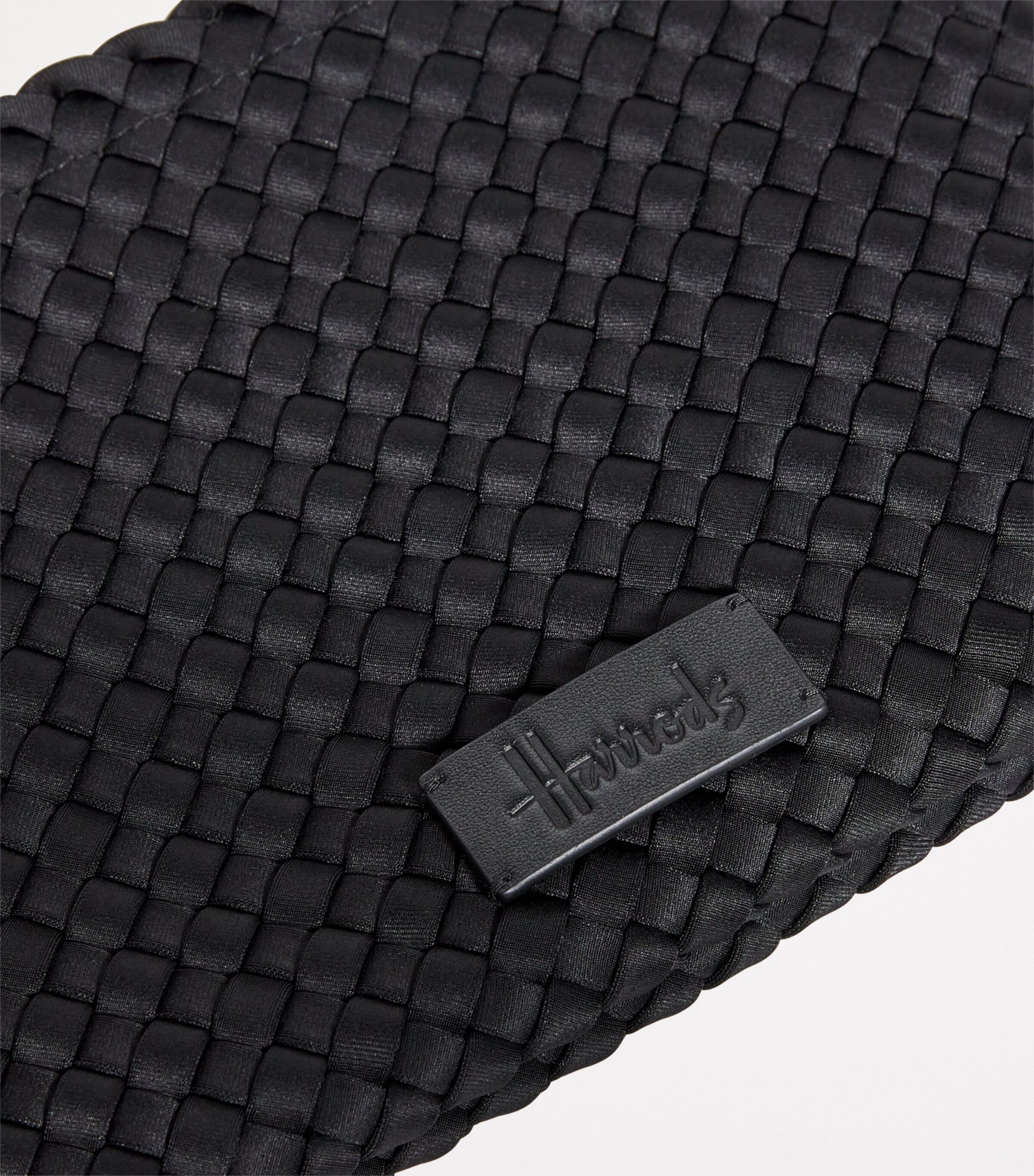 Harrods Neoprene Woven Pouch Black Image 7