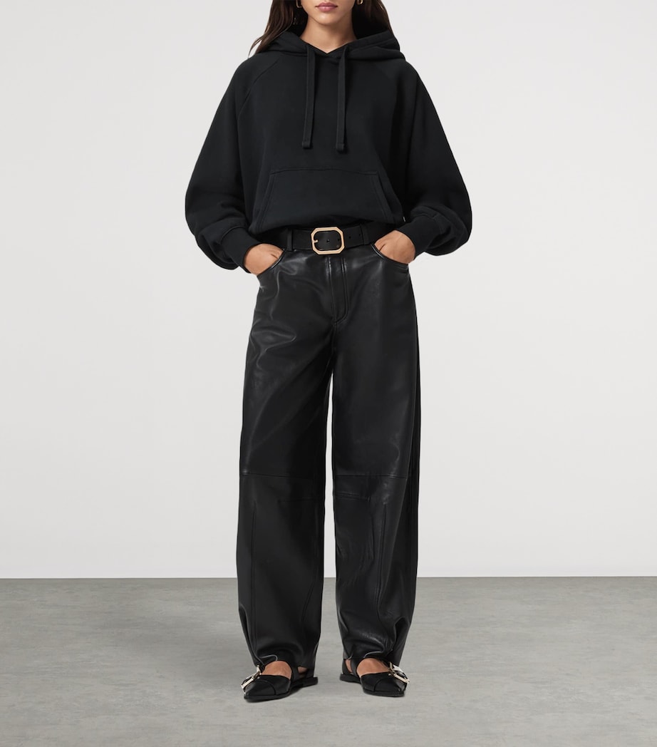 Cotton-Blend Oversized Talon Underground Hoodie BLACK Image 2