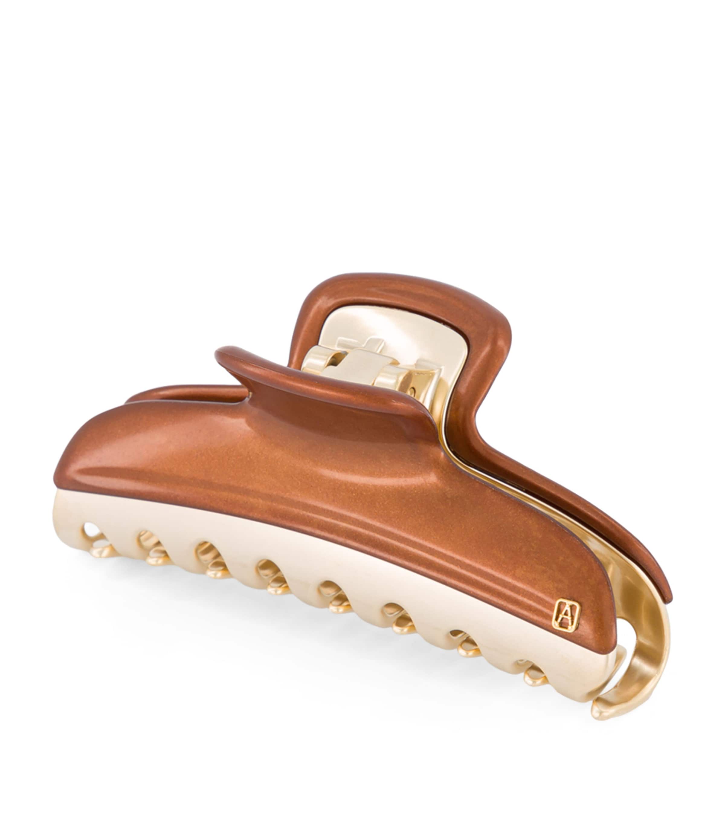 Alexandre de Paris Gold-Plated Claw Hair Clip Pail Brun/or Image 2