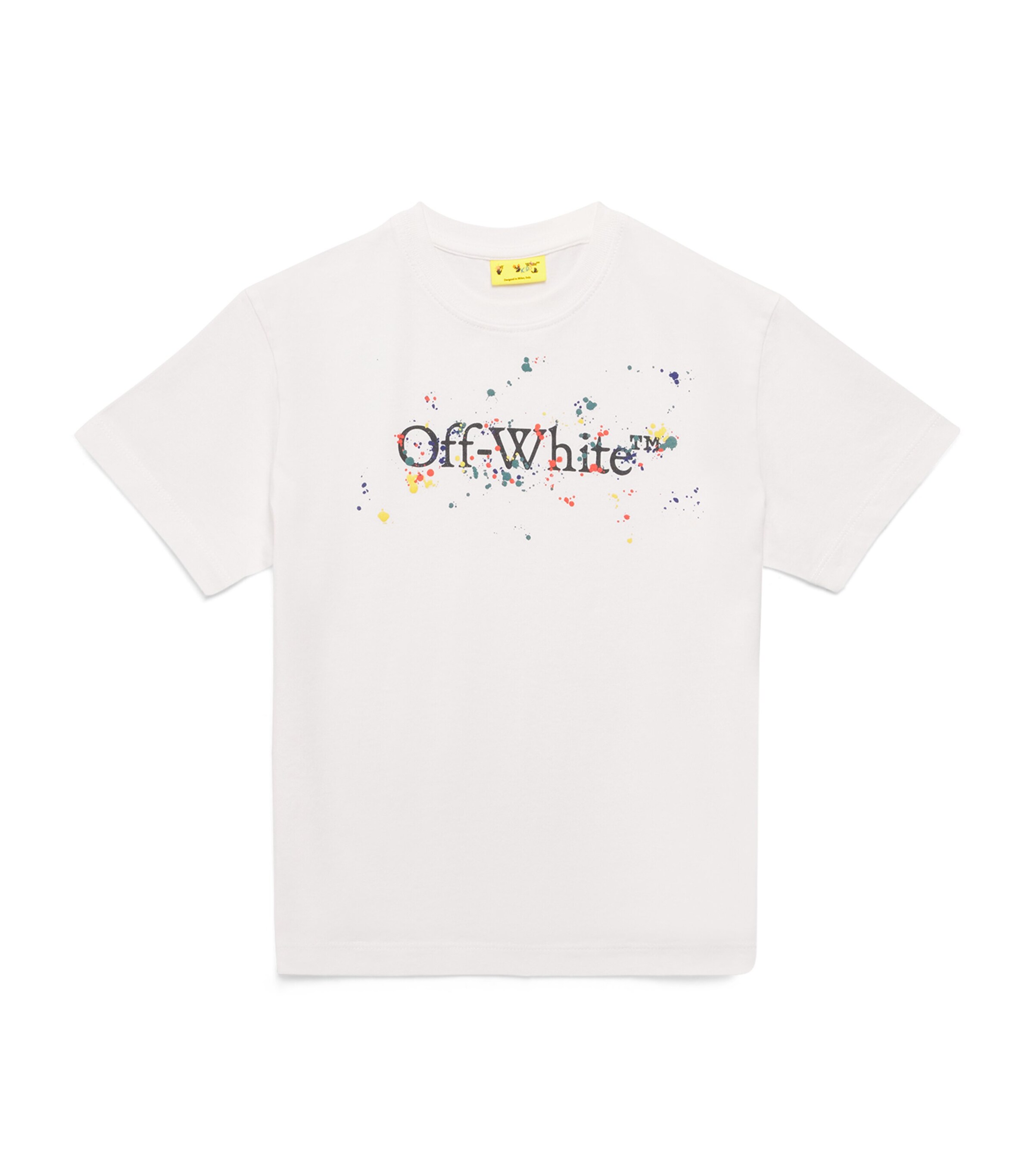 Off-White Kids Cotton Bookish Splat Logo T-Shirt (4-12 Years) Black Image 1