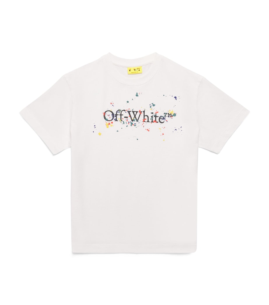 Cotton Bookish Splat Logo T-Shirt (4-12 Years) 110WHITE-BLACK Image 1