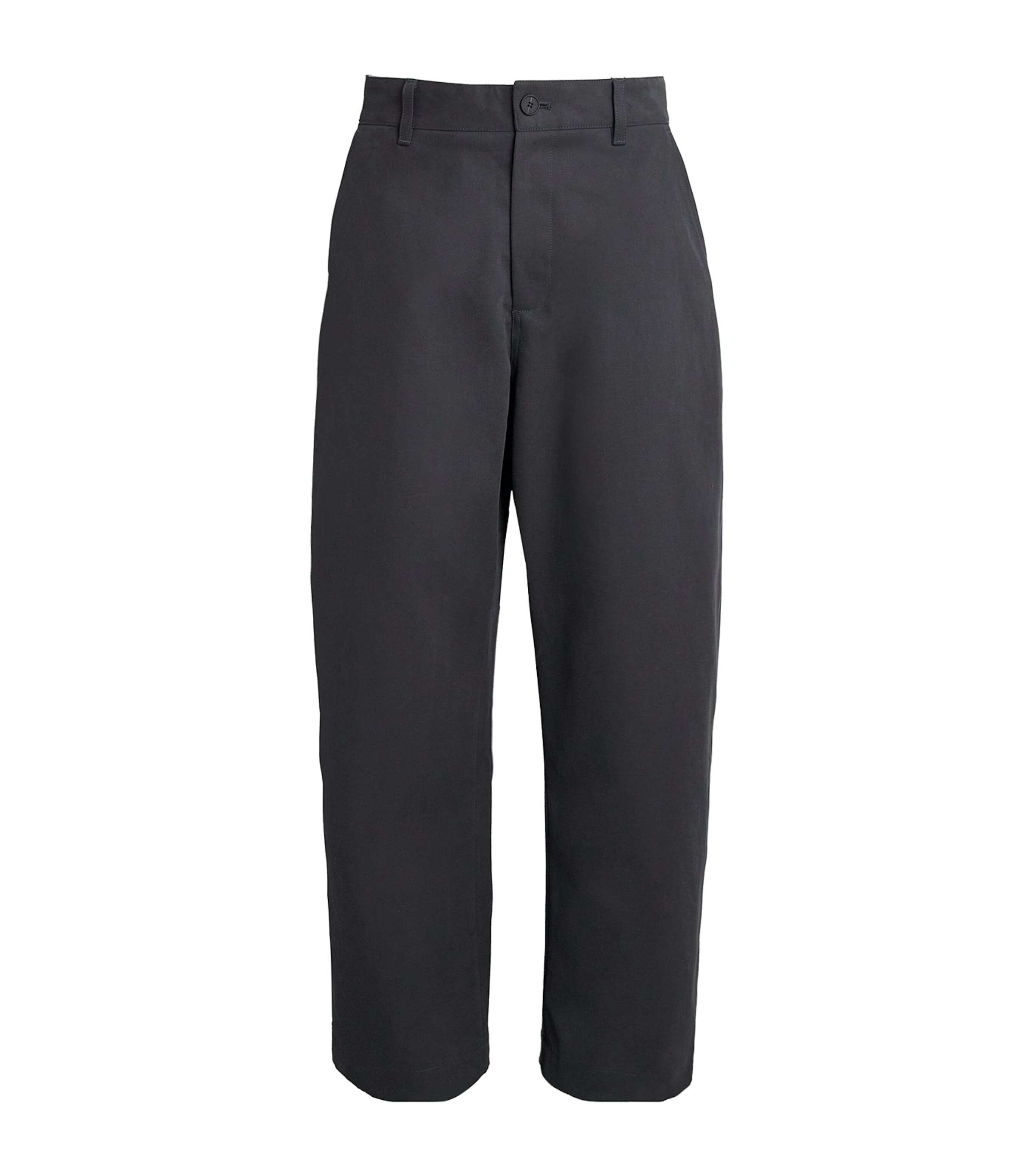 Studio Nicholson Mens Cotton Barrel-Leg Trousers Ore Image 1