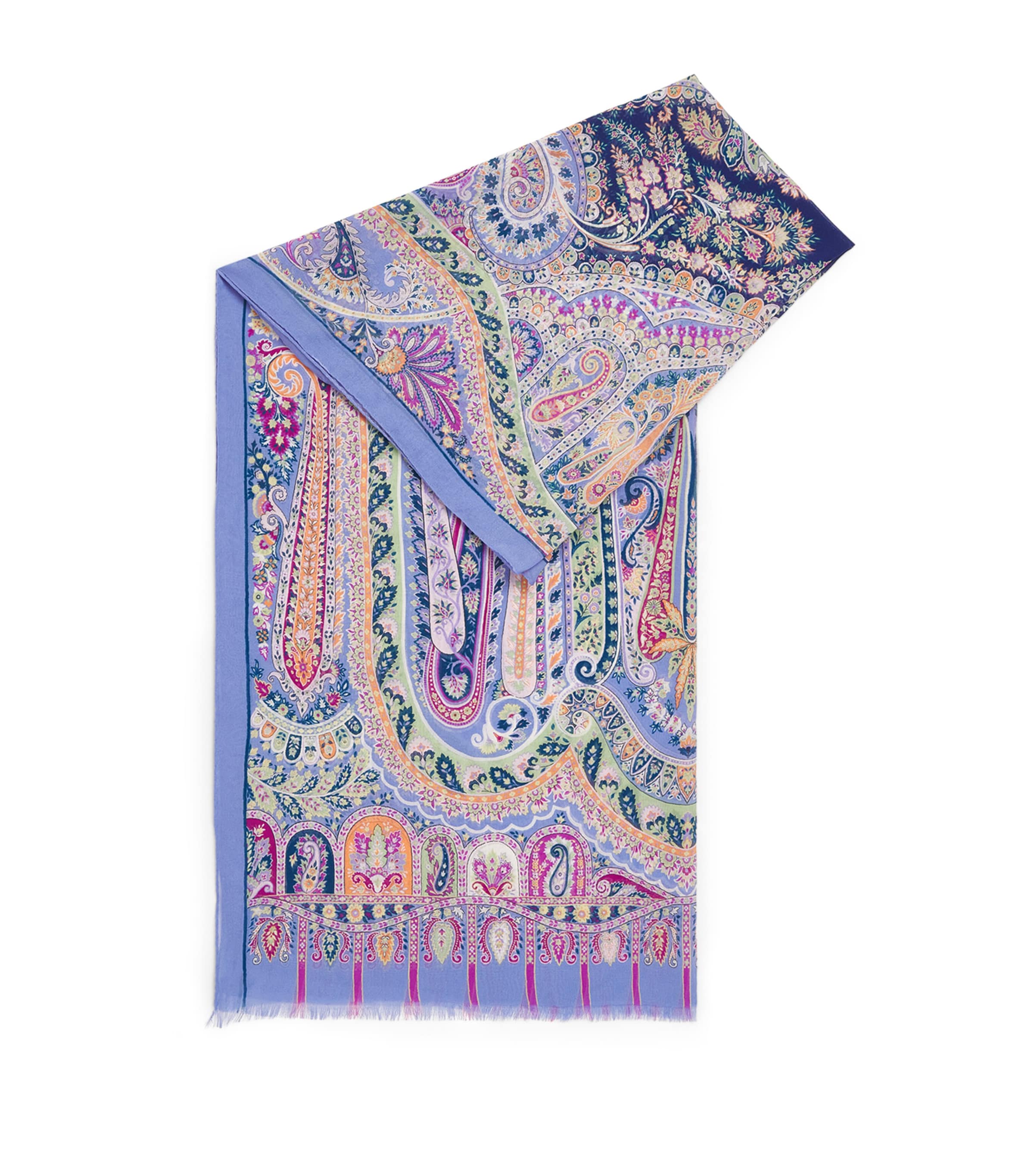 Etro Silk Paisley Scarf Gray Image 1