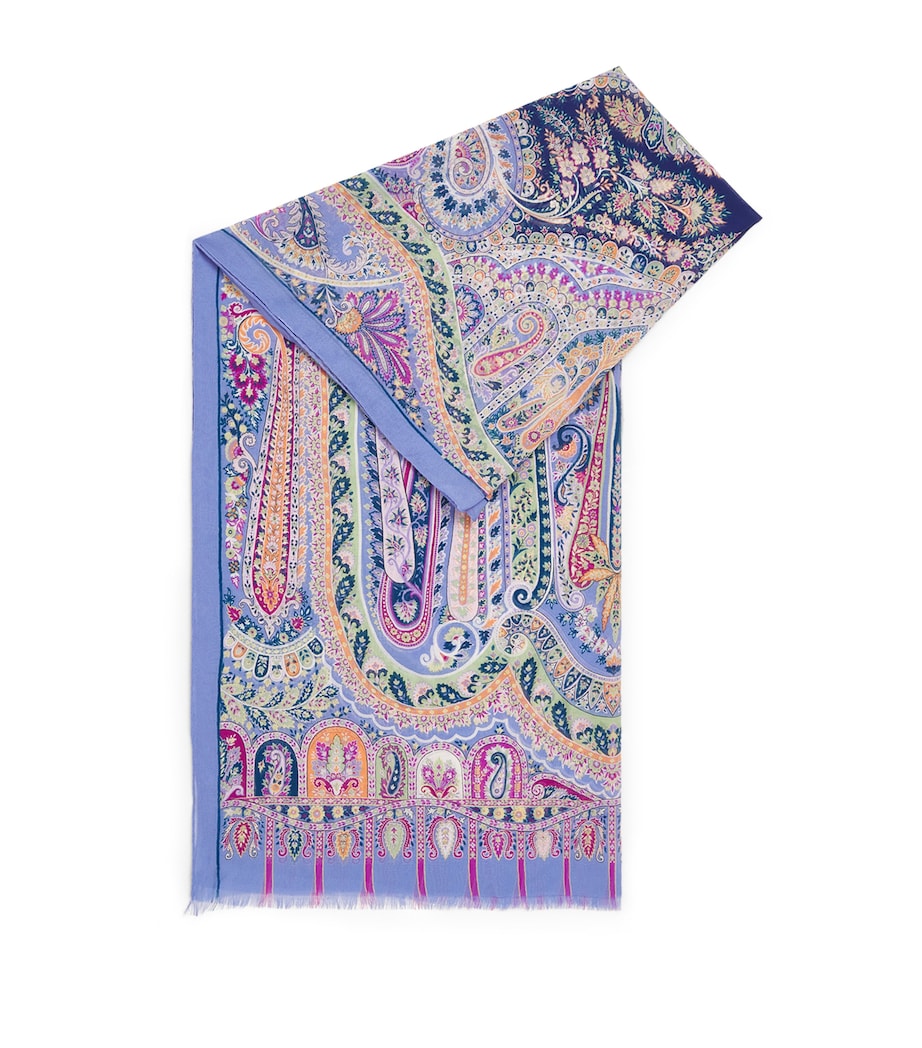 Etro Silk Paisley Scarf Gray Image 1