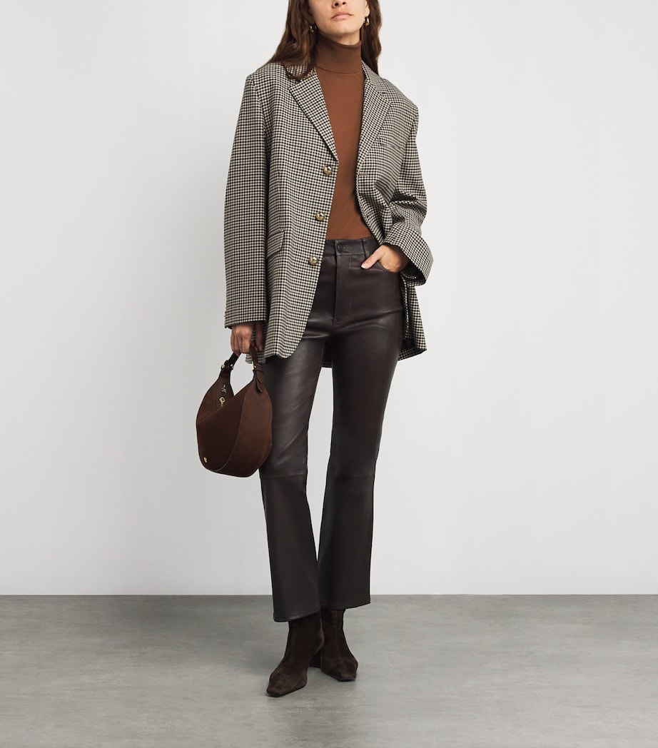 The Leather Reboot Crop Trousers TRUFFLE Image 2