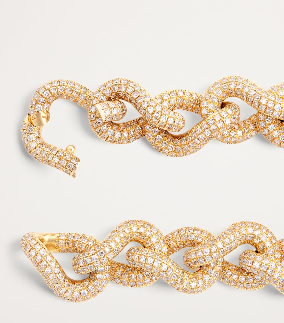 Yellow Gold and Diamond Pavé Link Bracelet YELLOW GOLD Image 3