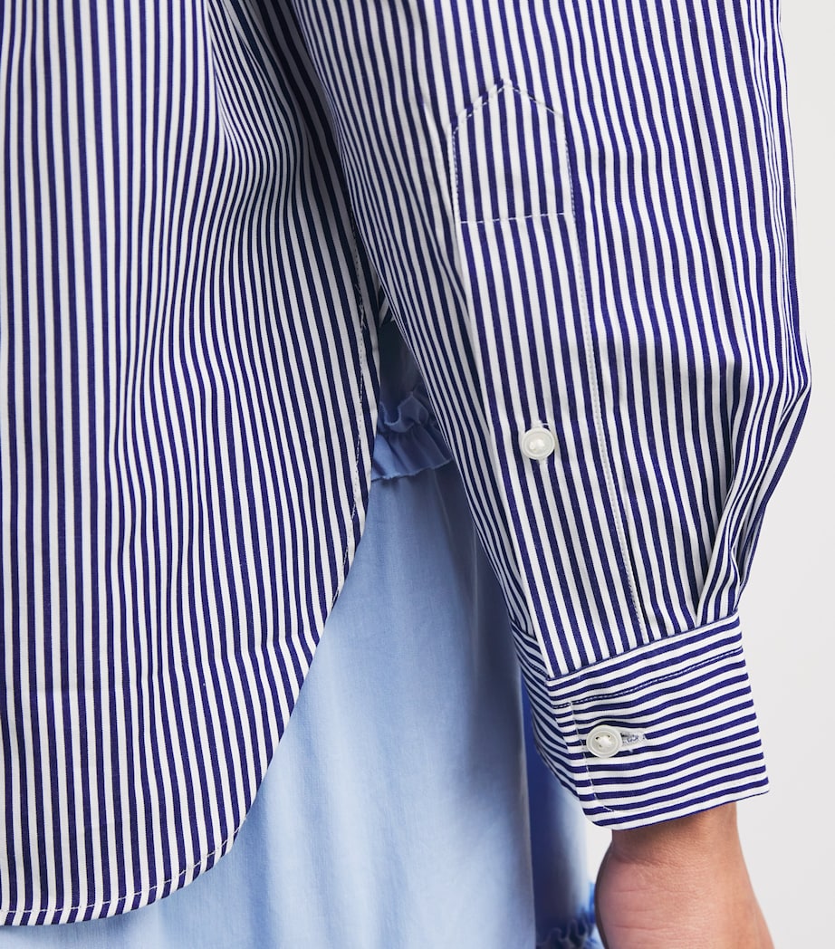 Polo Ralph Lauren Striped Cropped Shirt White/blue Image 6