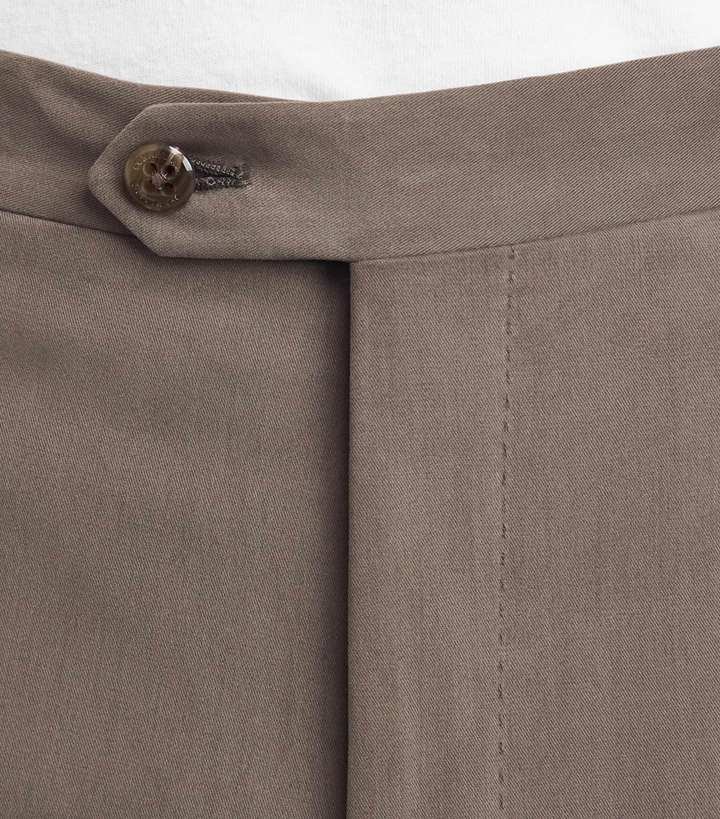 Corneliani Mens Stretch-Cotton-Cashmere Trousers Natural / Beige Image 3