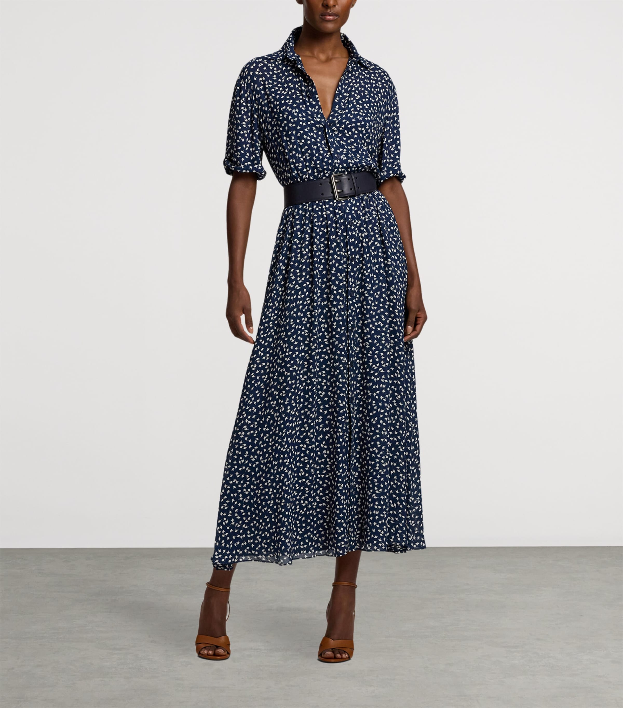 Sura Midi Shirt Dress NAVY-410 Image 6