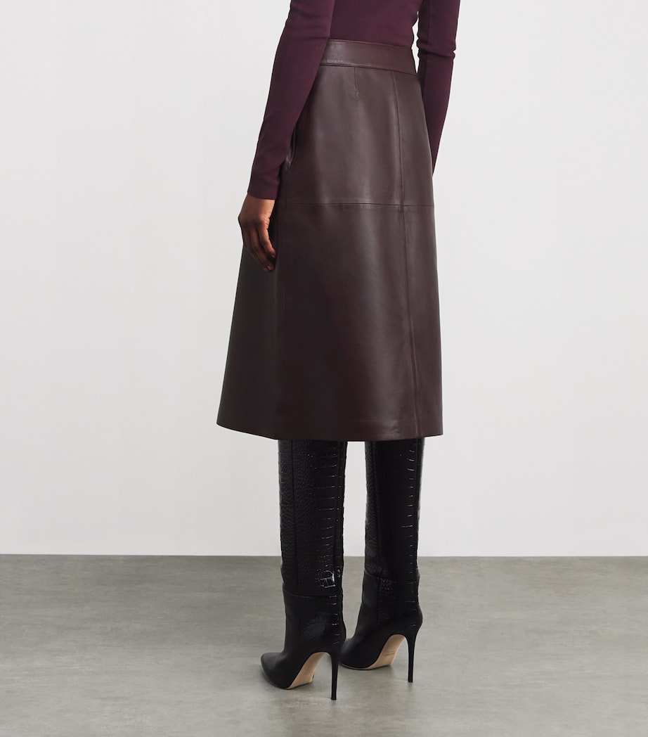 Leather Sèvres Midi Skirt MARASCHINO Image 4