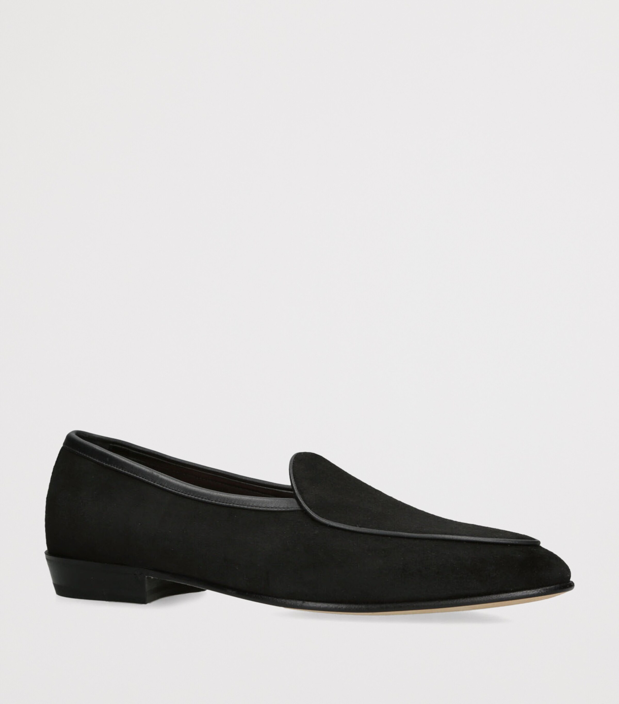 Baudoin & Lange Suede Sagan Classic Loafers Black Image 3