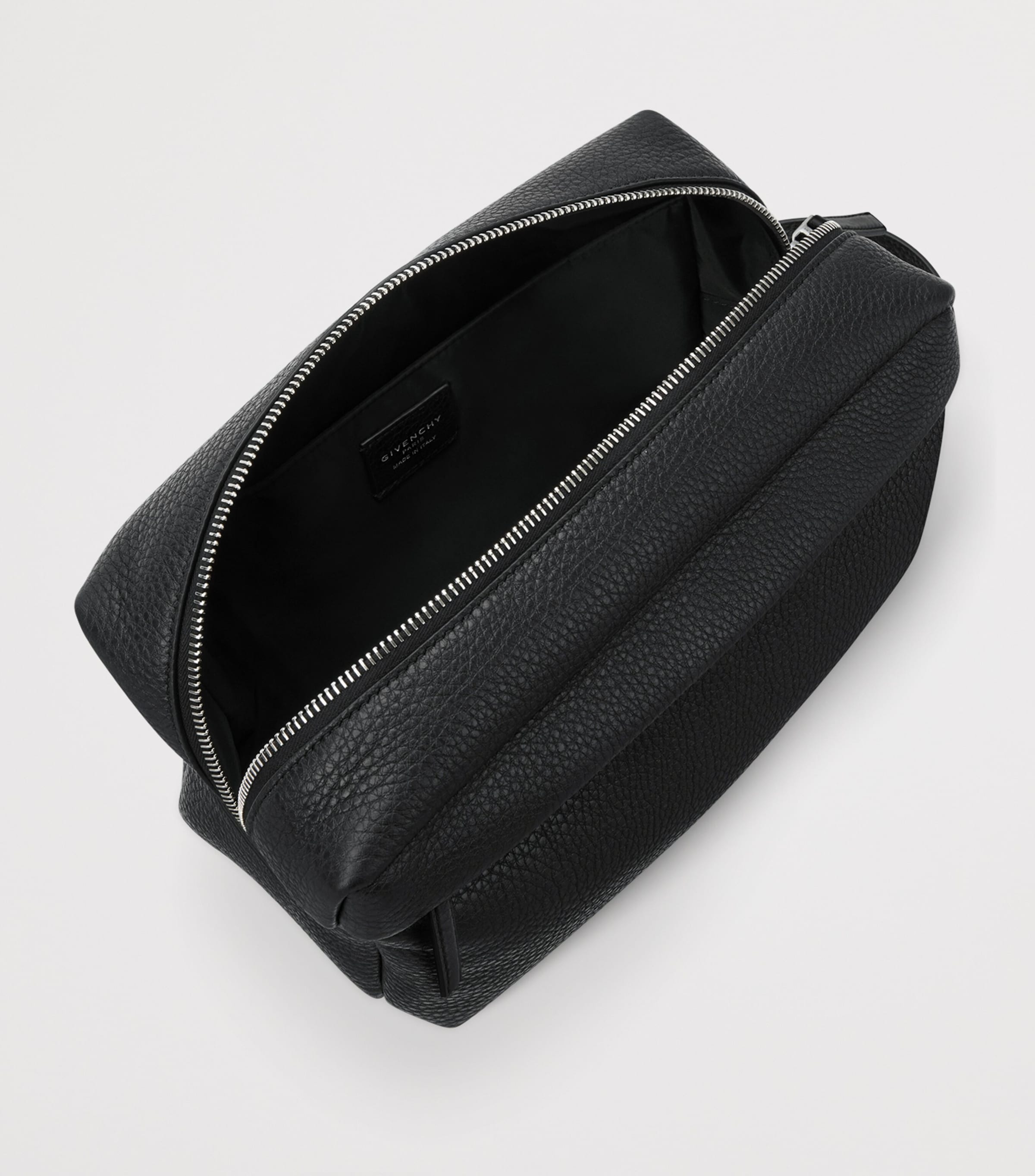 Leather Wash Bag BLACK Image 3
