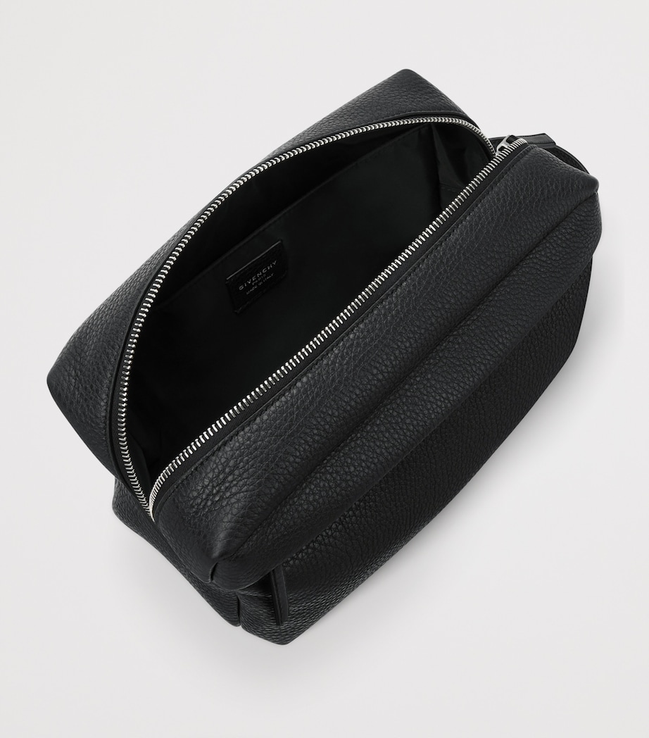 Leather Wash Bag BLACK Image 3