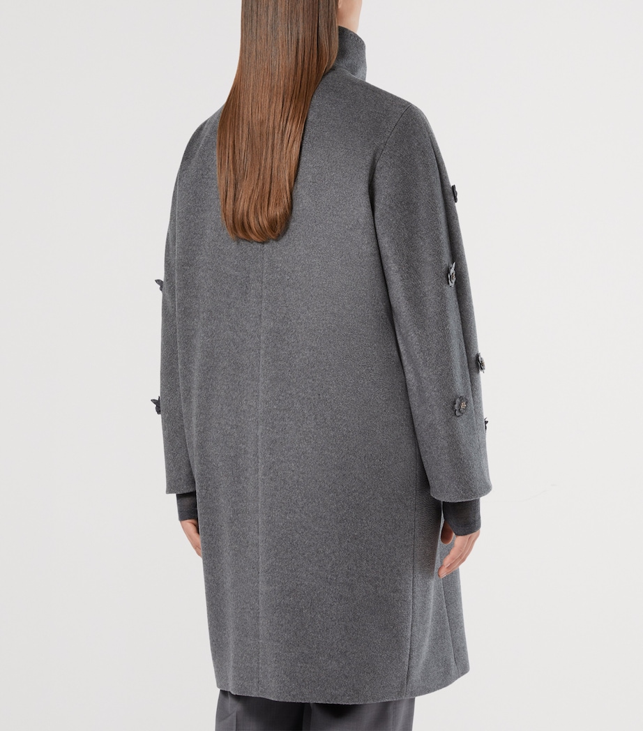 Virgin Wool Embellished Coat DARK GREY Image 3
