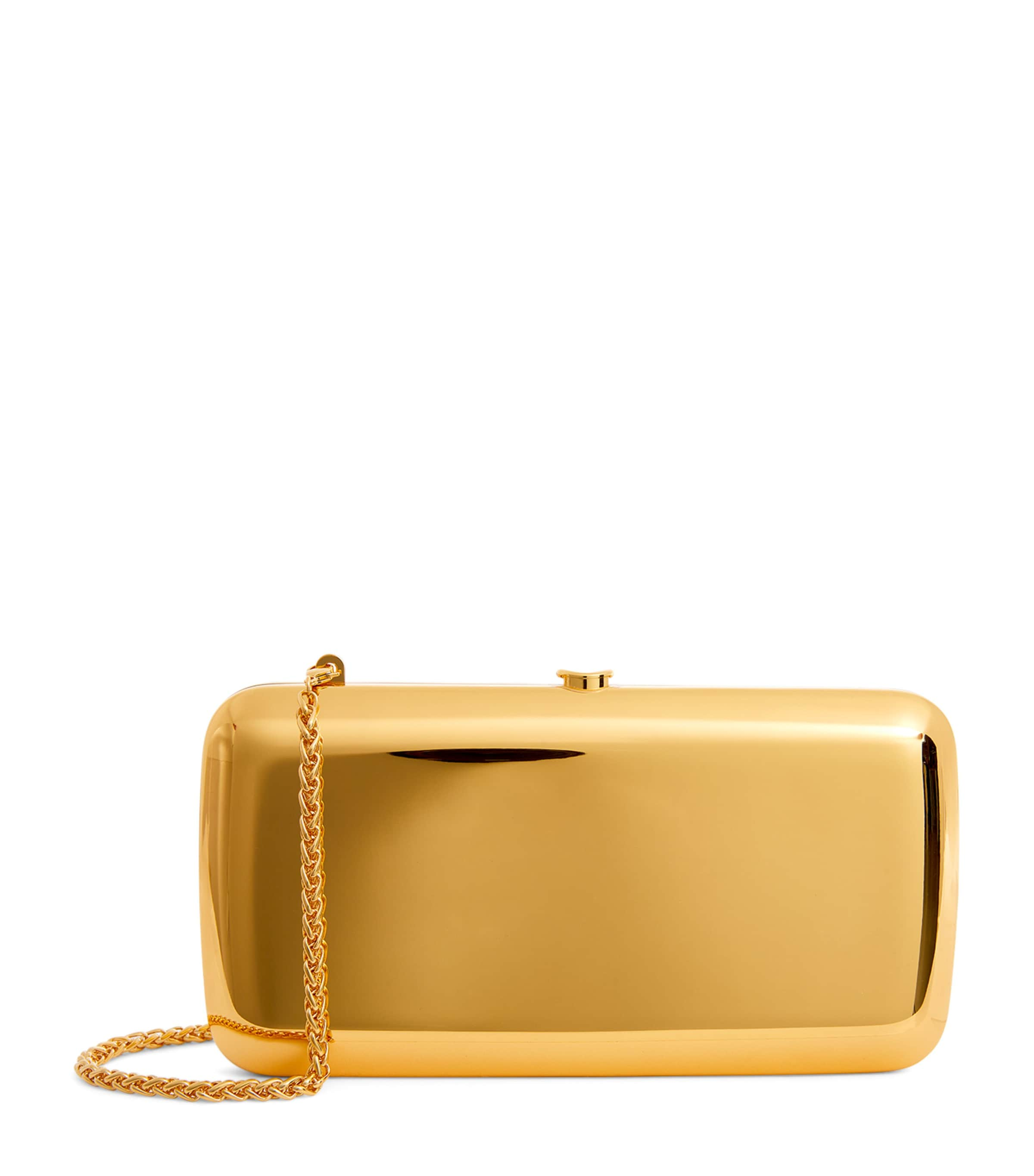 Shop Jeffrey Levinson Finley Mirrored Clutch Bag In Gold