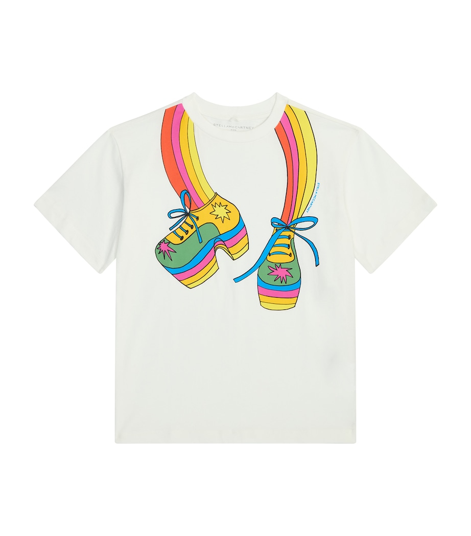 Rainbow Shoe-Print T-Shirt (1-8 Years) 101IVORY Image 1