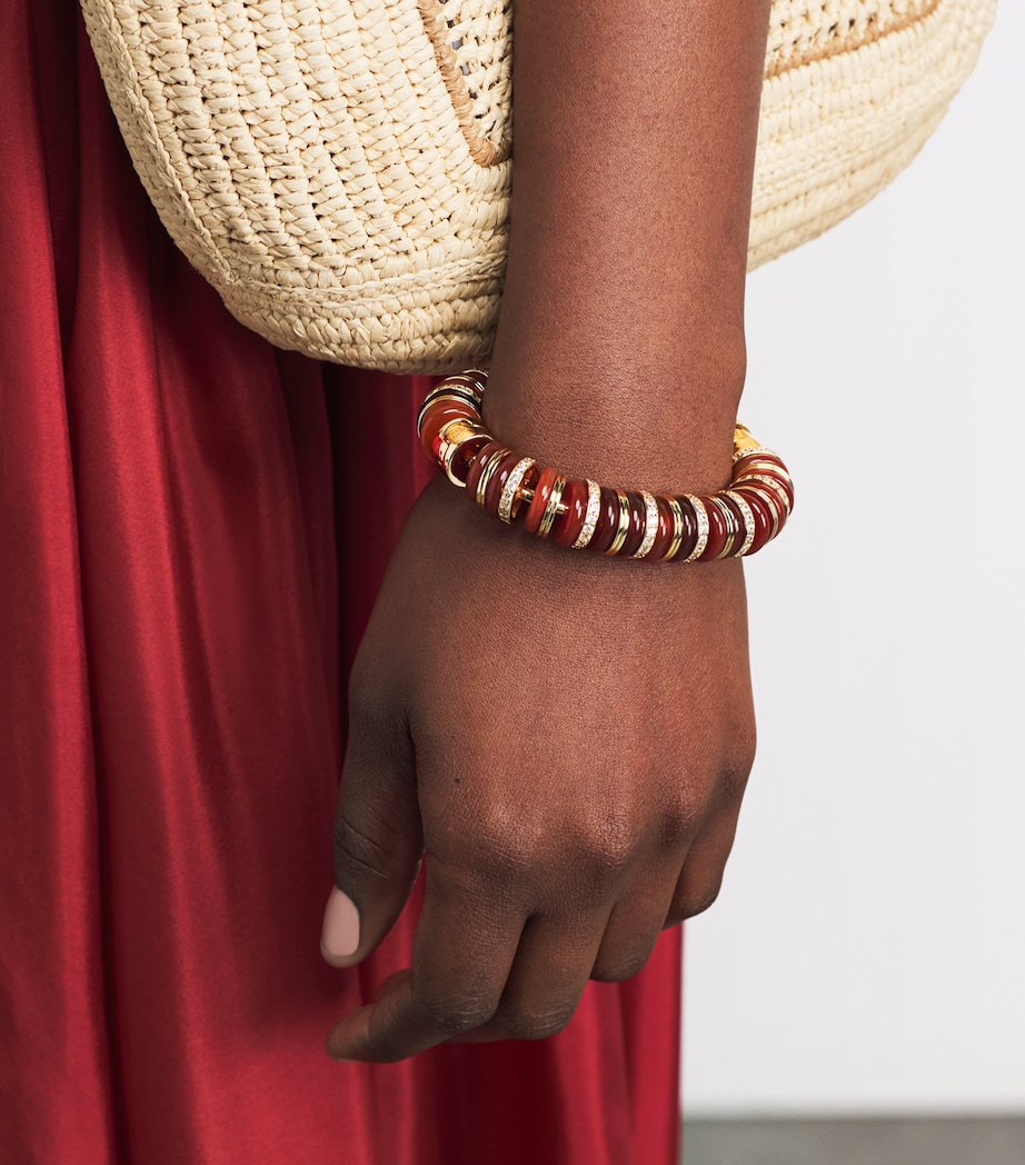 Eddie Borgo Gold-Plated Amber, Carnelian and Pavé Crystal Lenox Bracelet Gold Image 2