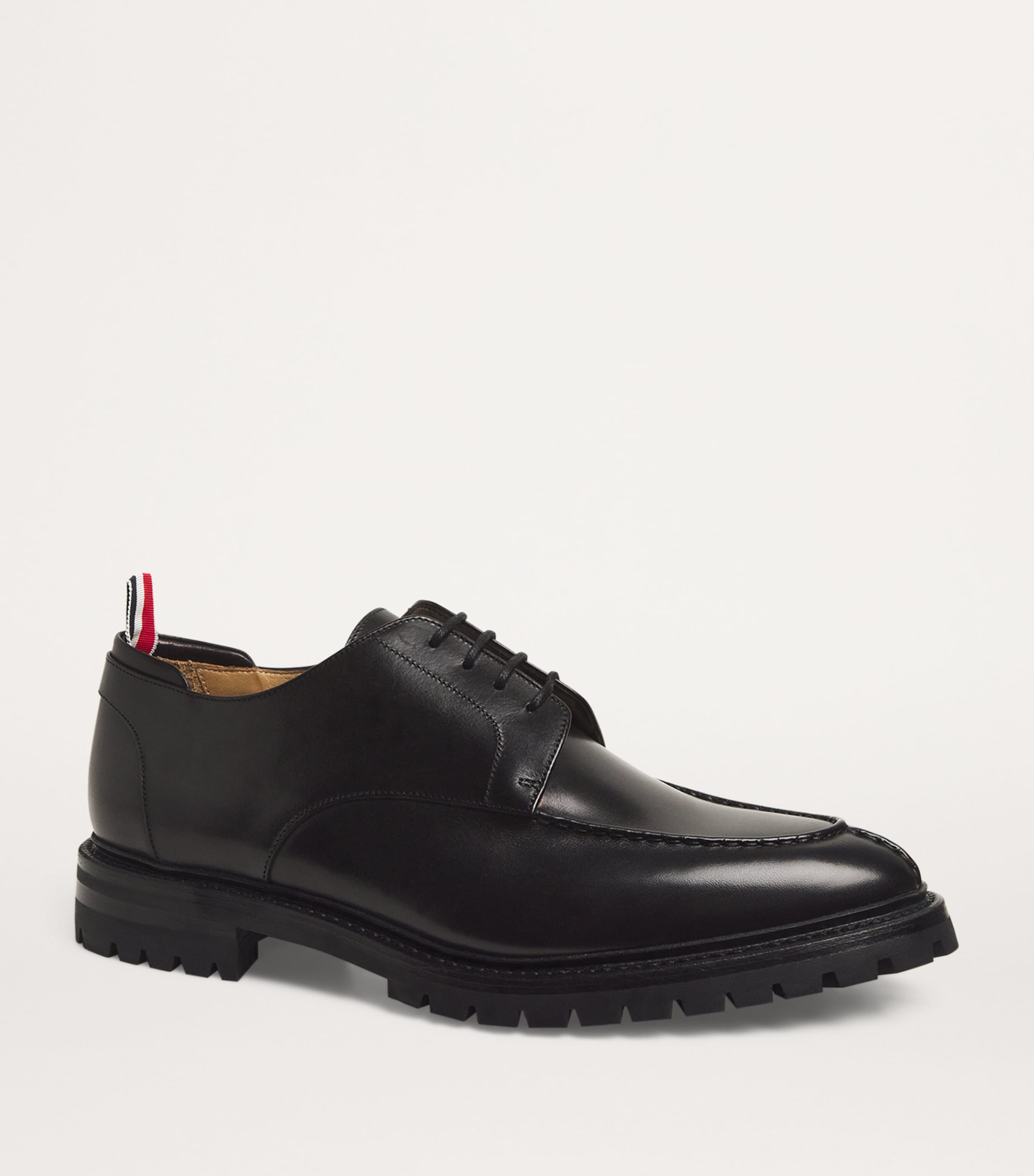Leather Commmando Derby Shoes BLACK Image 5